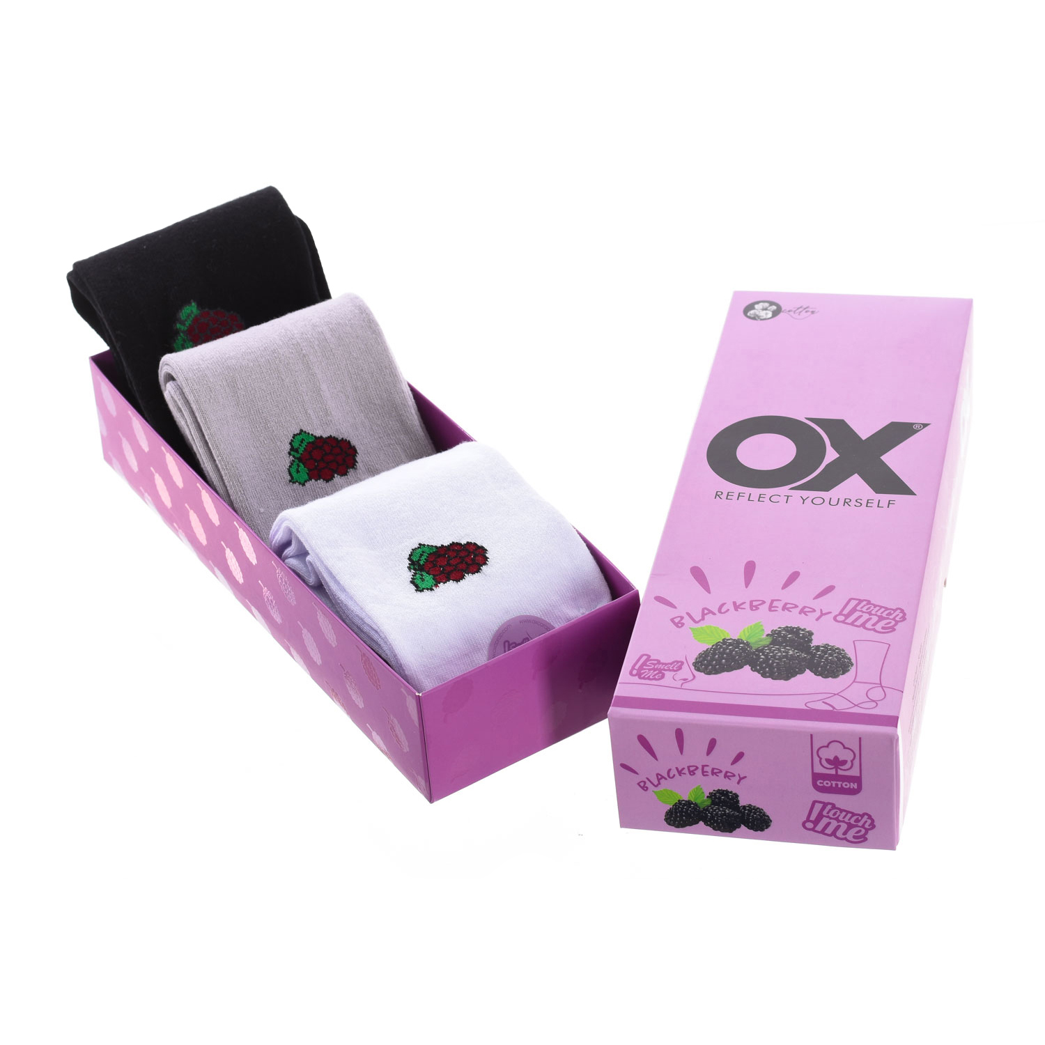 Förpackning med 6 låga strumpor OX med fräscha dofter
