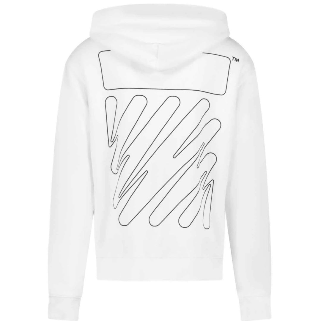 Diag Wave Outline Vit huvtröja 2