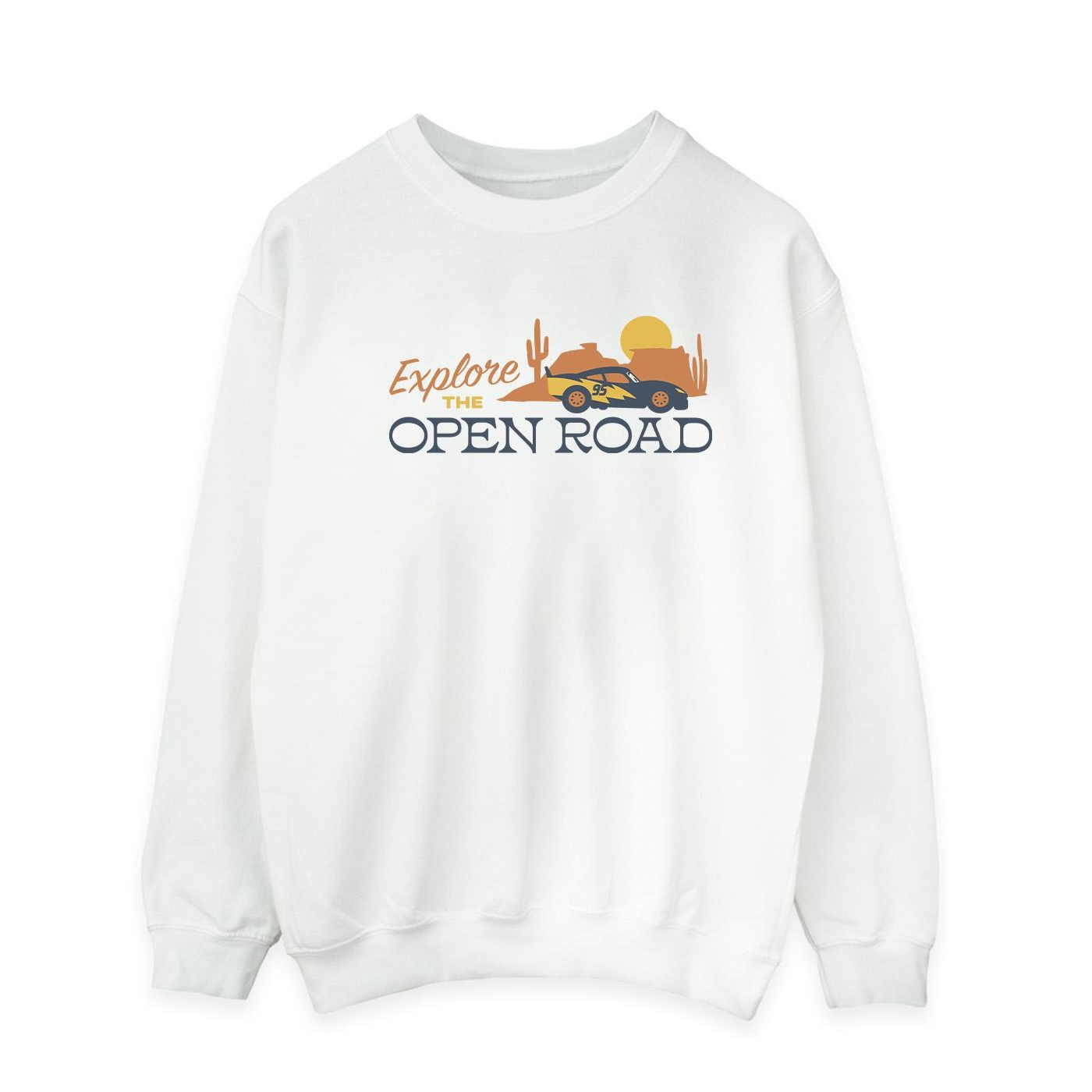 Thumbnail - Disney - "Cars Explore The Open Road" Sweatshirt für Herren (Weiß)
