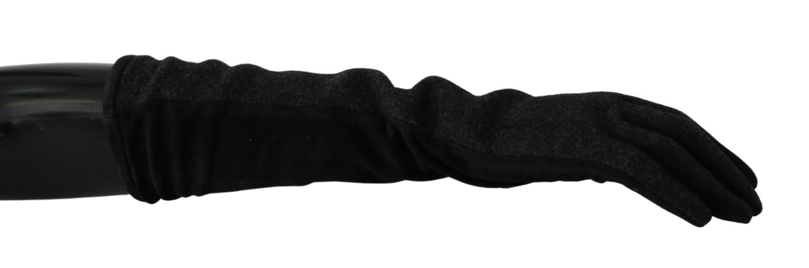 Dolce & Gabbana Womens Mid Arm Length Wool Gloves - Black - Size 7.5 (Gloves)
