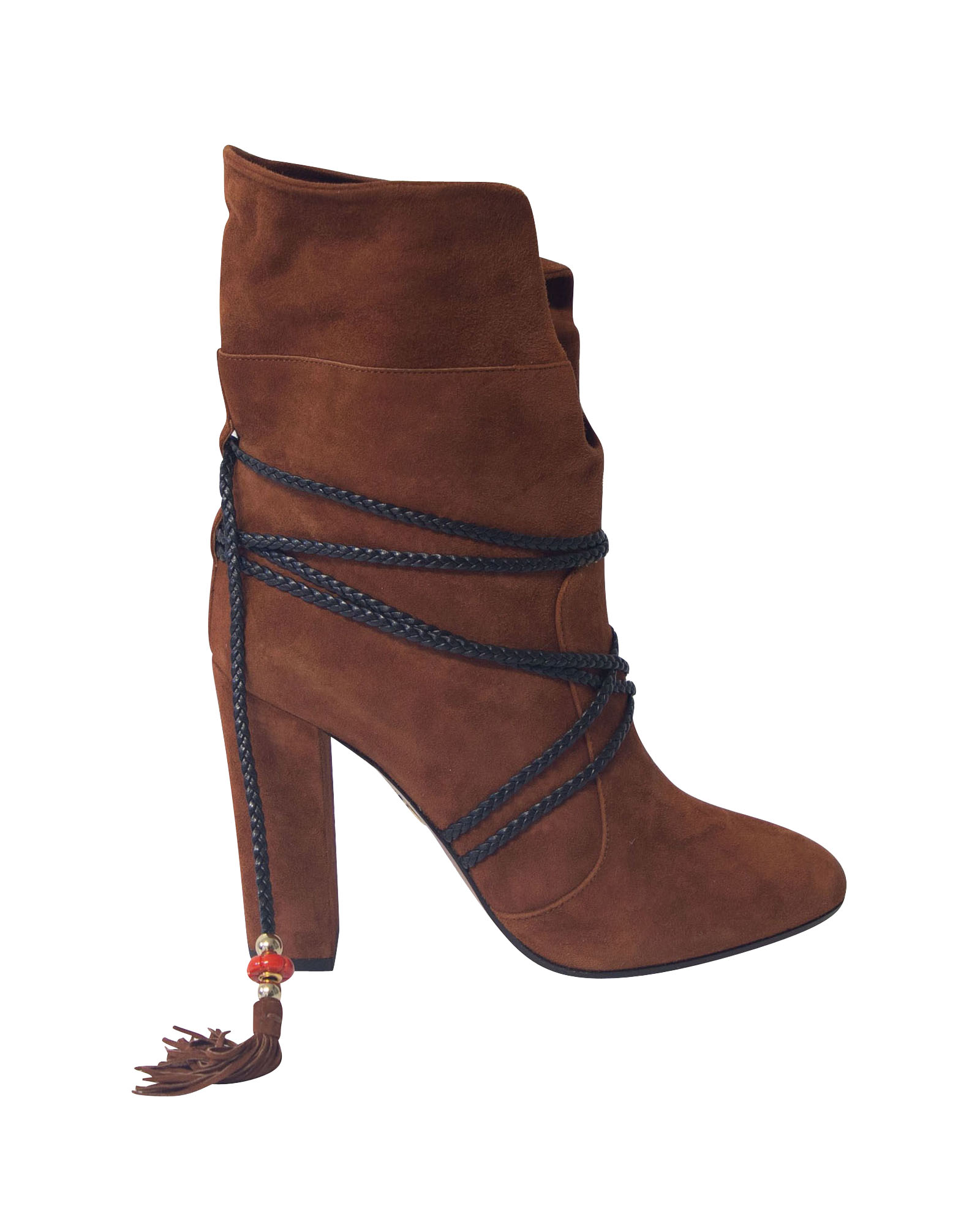 Aquazzura Moonshine Stövlar med Snörning i Brun Mocka