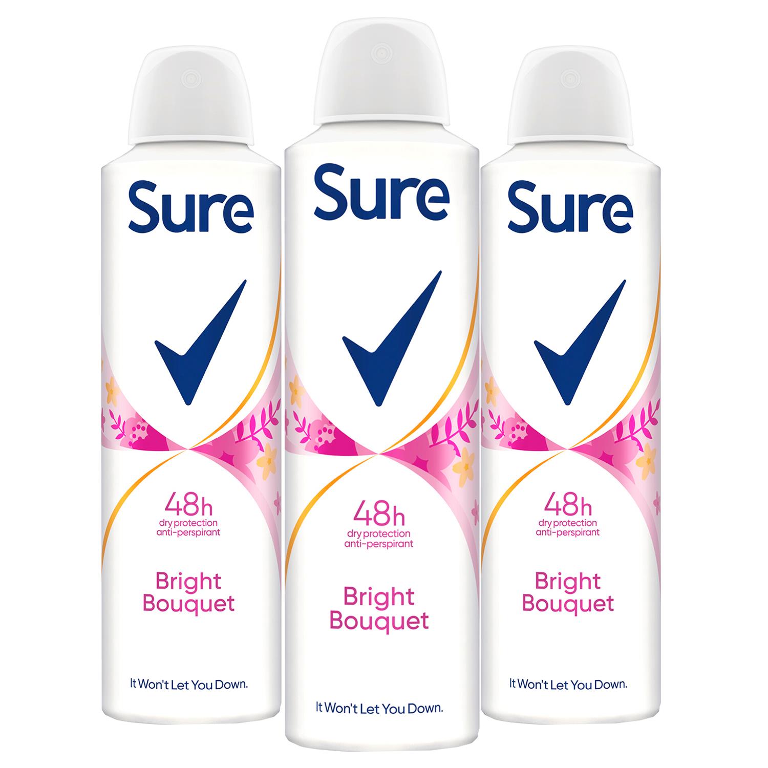Sure Womens Women Motion Sense Antiperspirant Deodorant Bright Bouquet 150ml, 3 Pack - NA - One Size