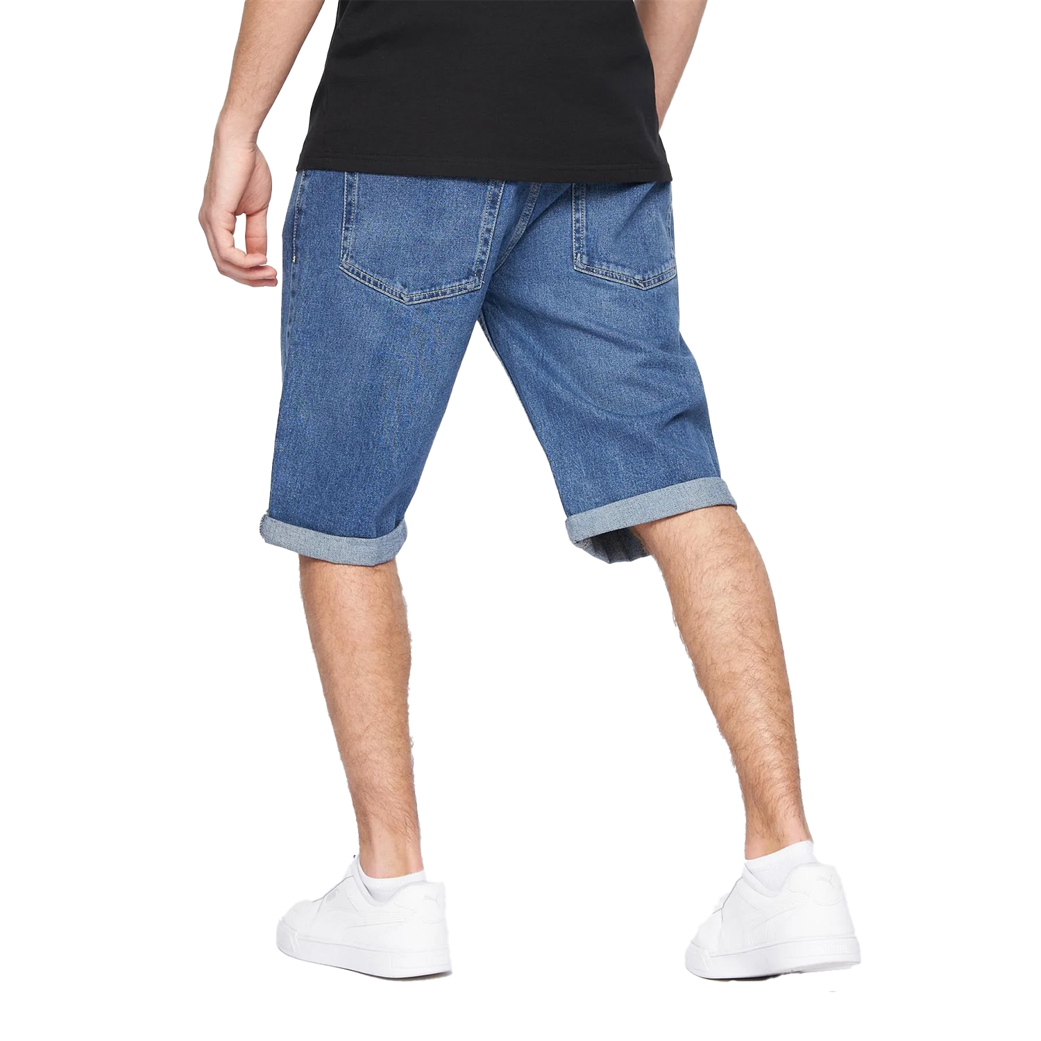 Crosshatch Mens Tillforth Denim Casual Shorts (Stone Wash) herr – bild 2