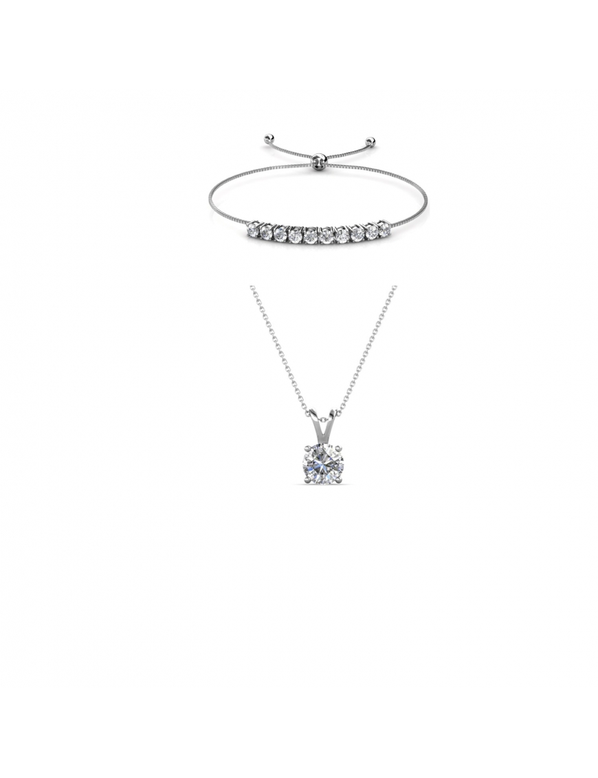 Thumbnail - Vernice Stone Crystal Mia Set - Silber und Kristall