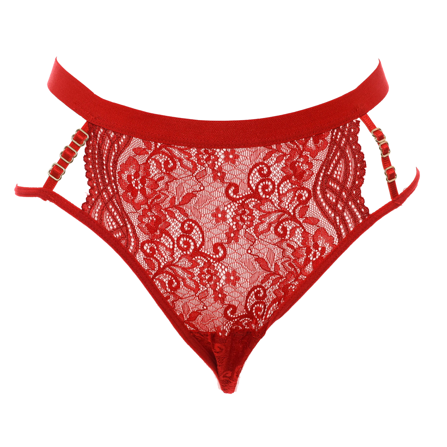 Thumbnail - Thread Tanga mit Spitze und Band an der Taille 21683 Frau