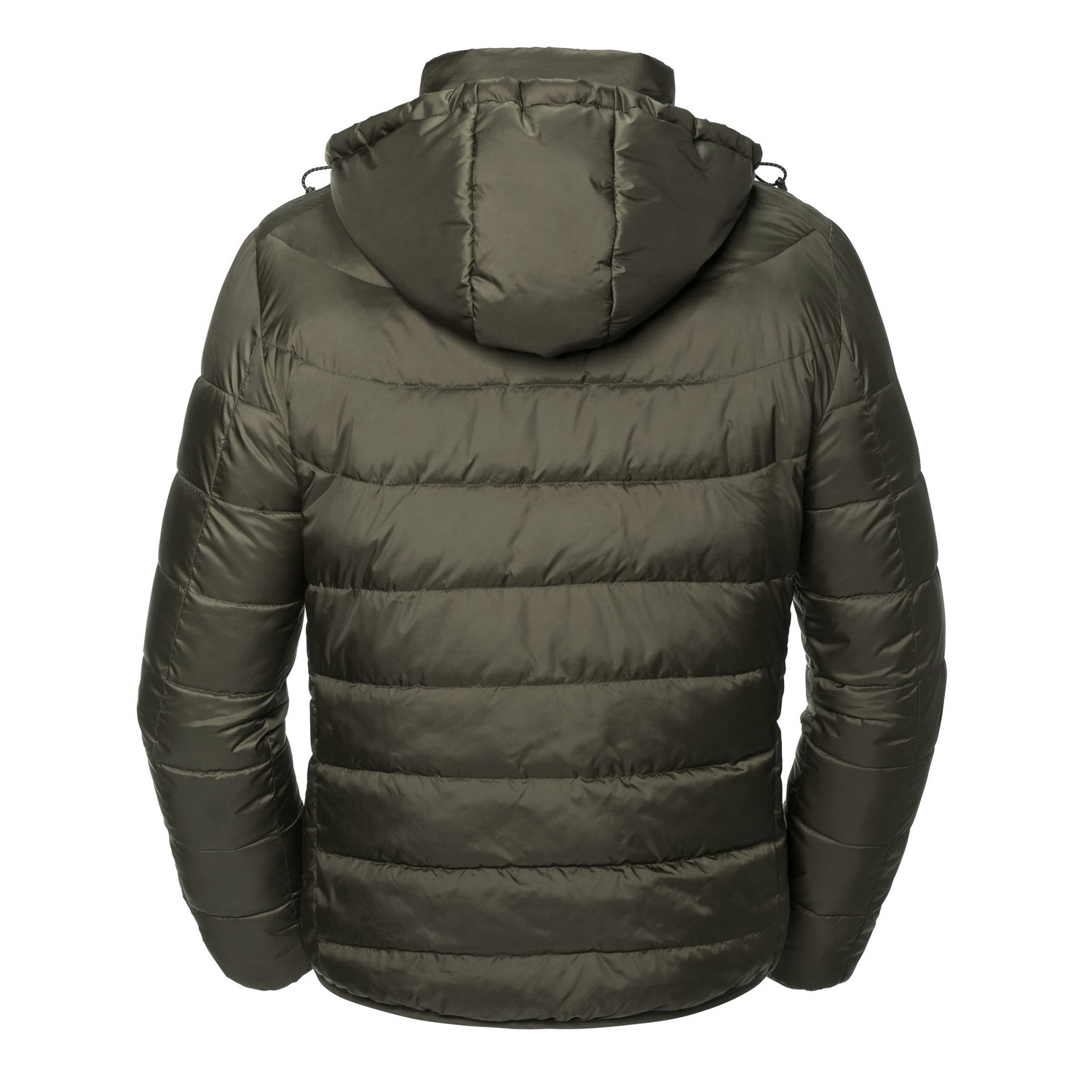 Russell Athletic Russell Nano vadderad jacka med huva för herrar (Mörk oliv) – bild 2