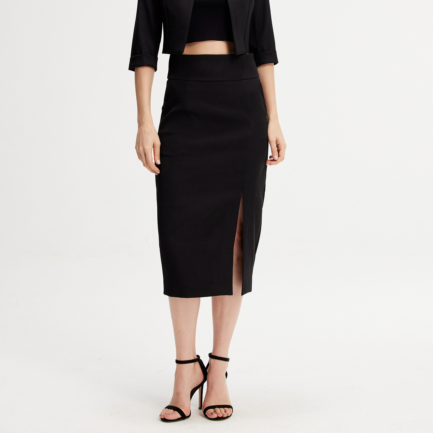 Thumbnail - Bleistiftrock mit Frontschlitz