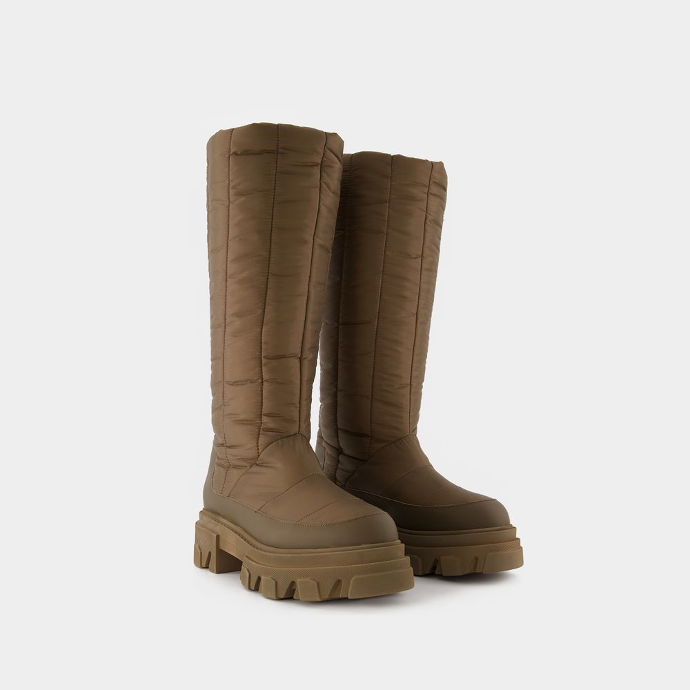 Höga pufferstövlar i Khaki Poly 2
