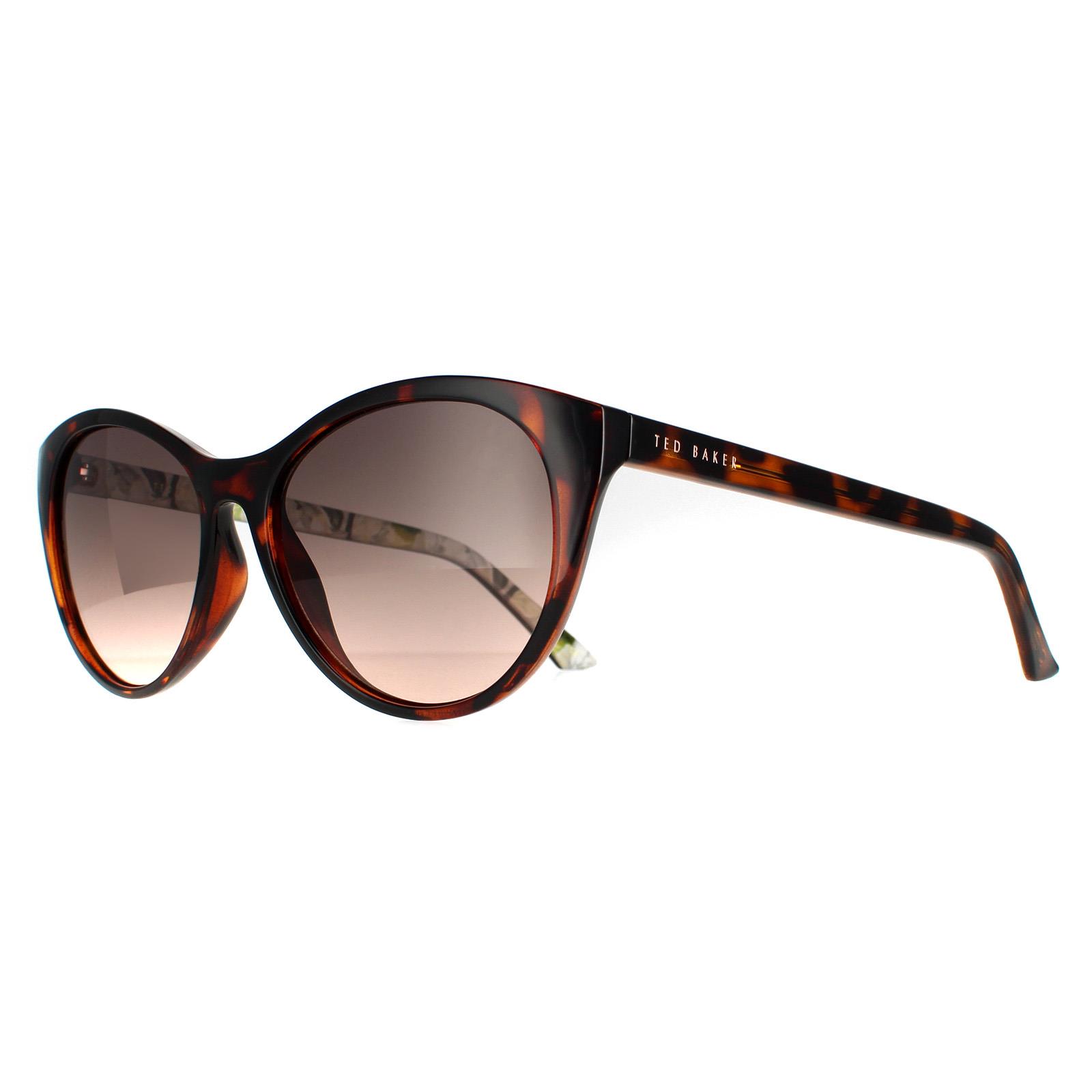 Ted Baker Cat Eye Dam Tortoise Flower Brown Gradient TB1583 Lisbet Solglasögon – bild 2