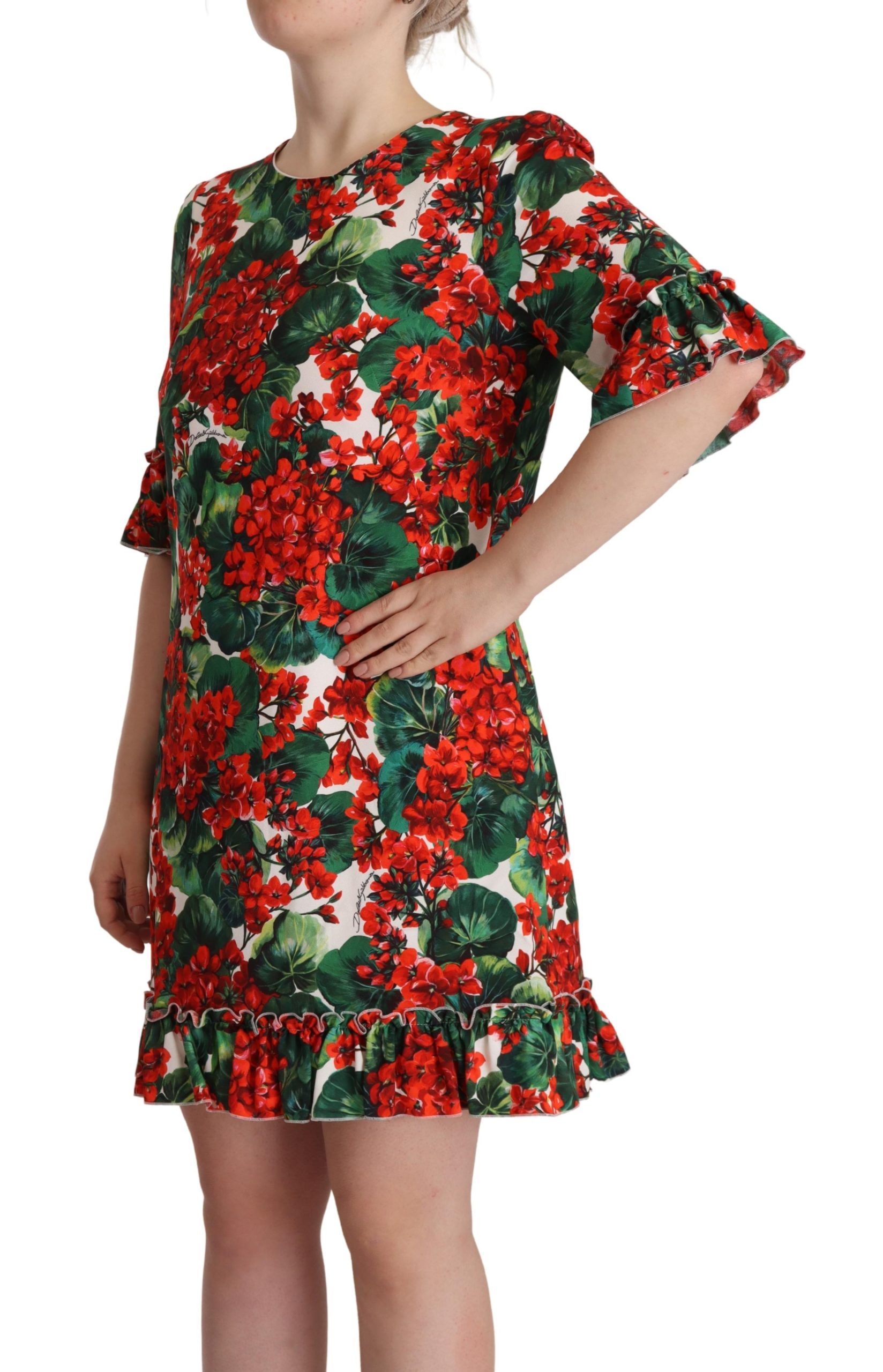 Dolce&Gabbana Kvinno Multicolor Röd Blommig Skiftklänning dam – bild 2