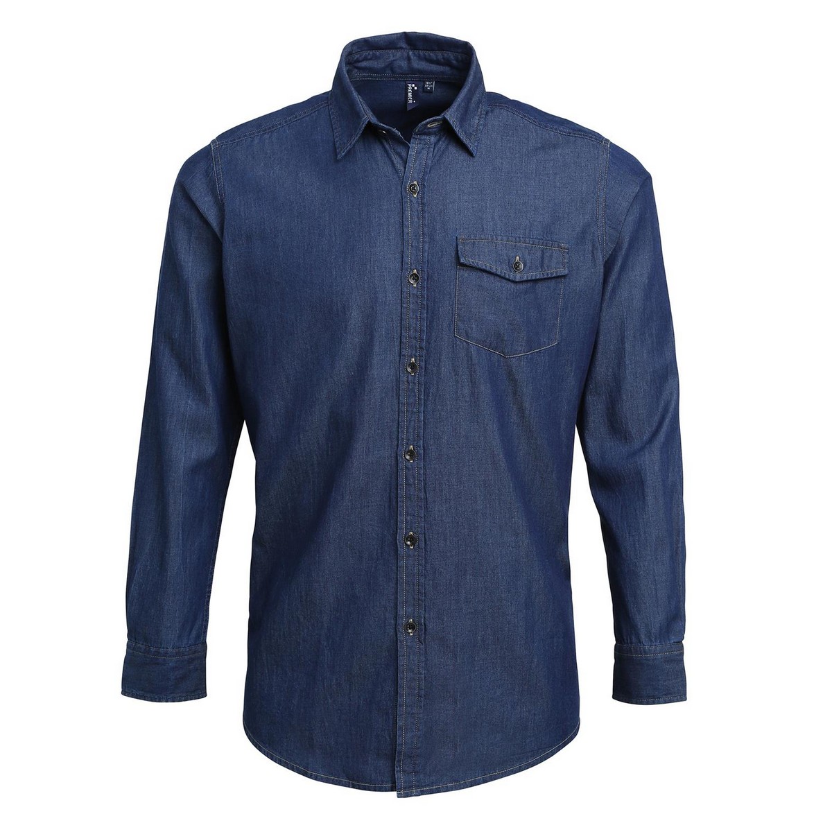 Premier - Hemd Jeans Style Naht für Herren (Indigo-Jeansblau)