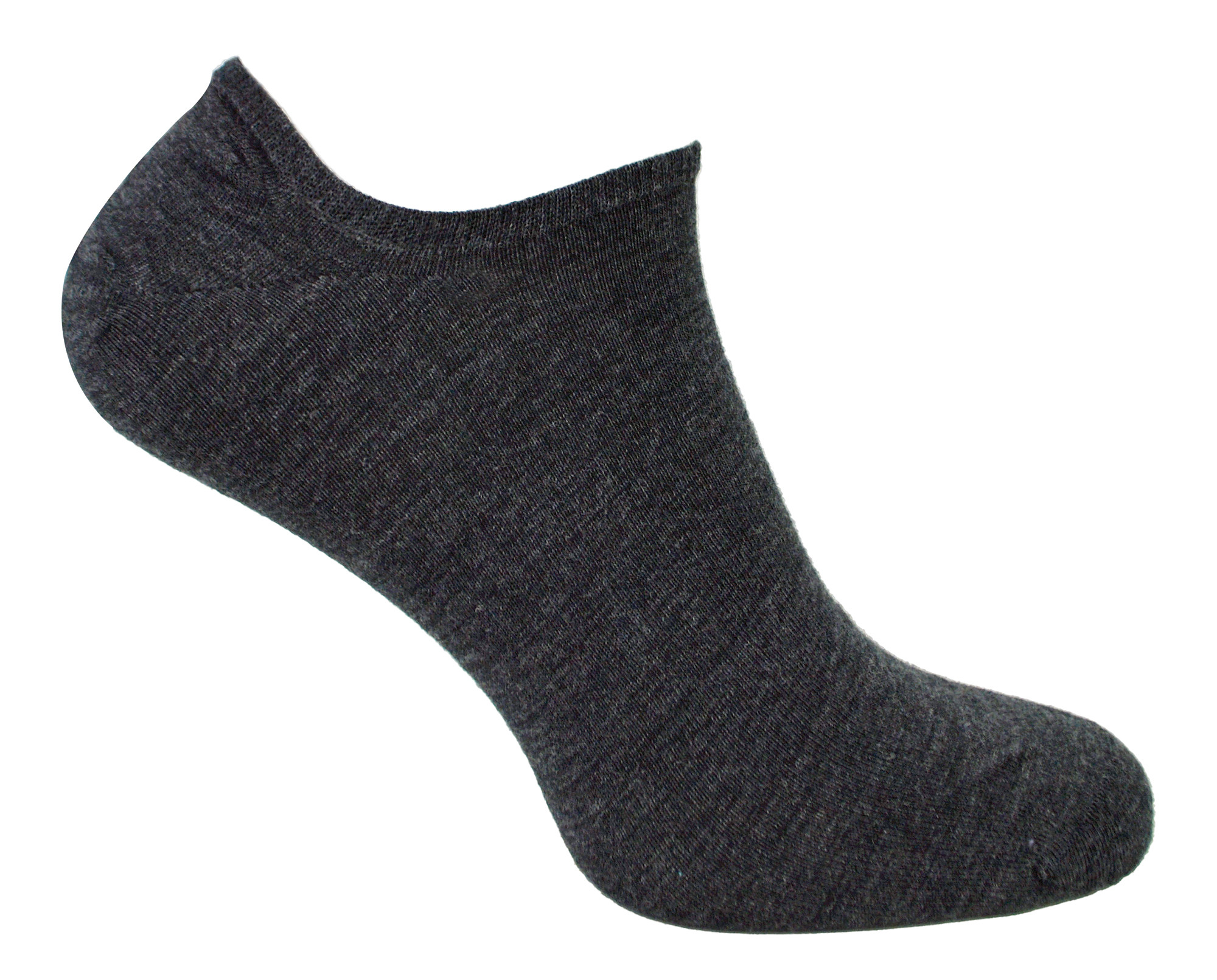 Thumbnail - Herren Merinowolle Low Cut Socken | Steven | No Show Warm Footsies Socken - Charcoal
