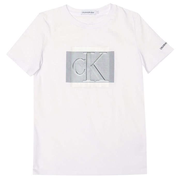 Boy's Calvin Klein Infant Organic Cotton Logo T-Shirt in White
