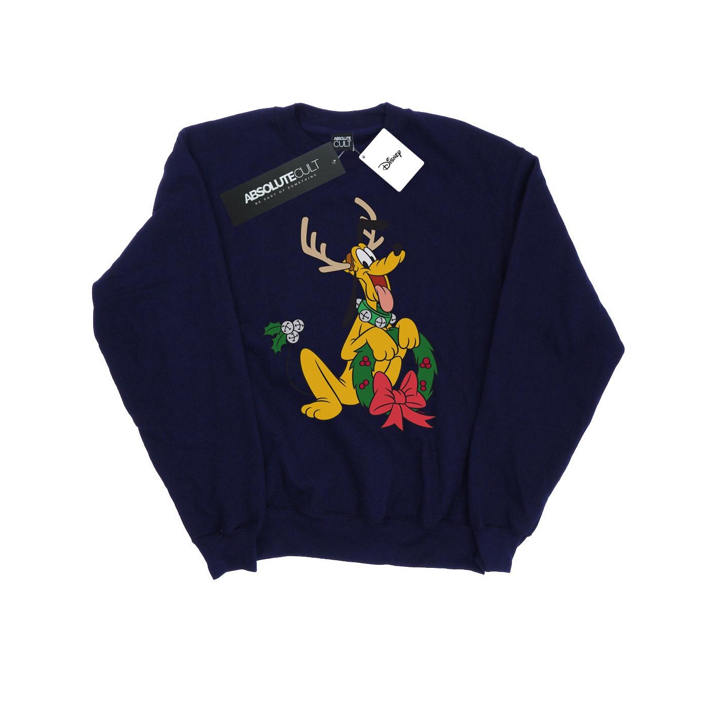 Thumbnail - Disney - "Pluto Christmas Reindeer" Sweatshirt für Herren (Marineblau)