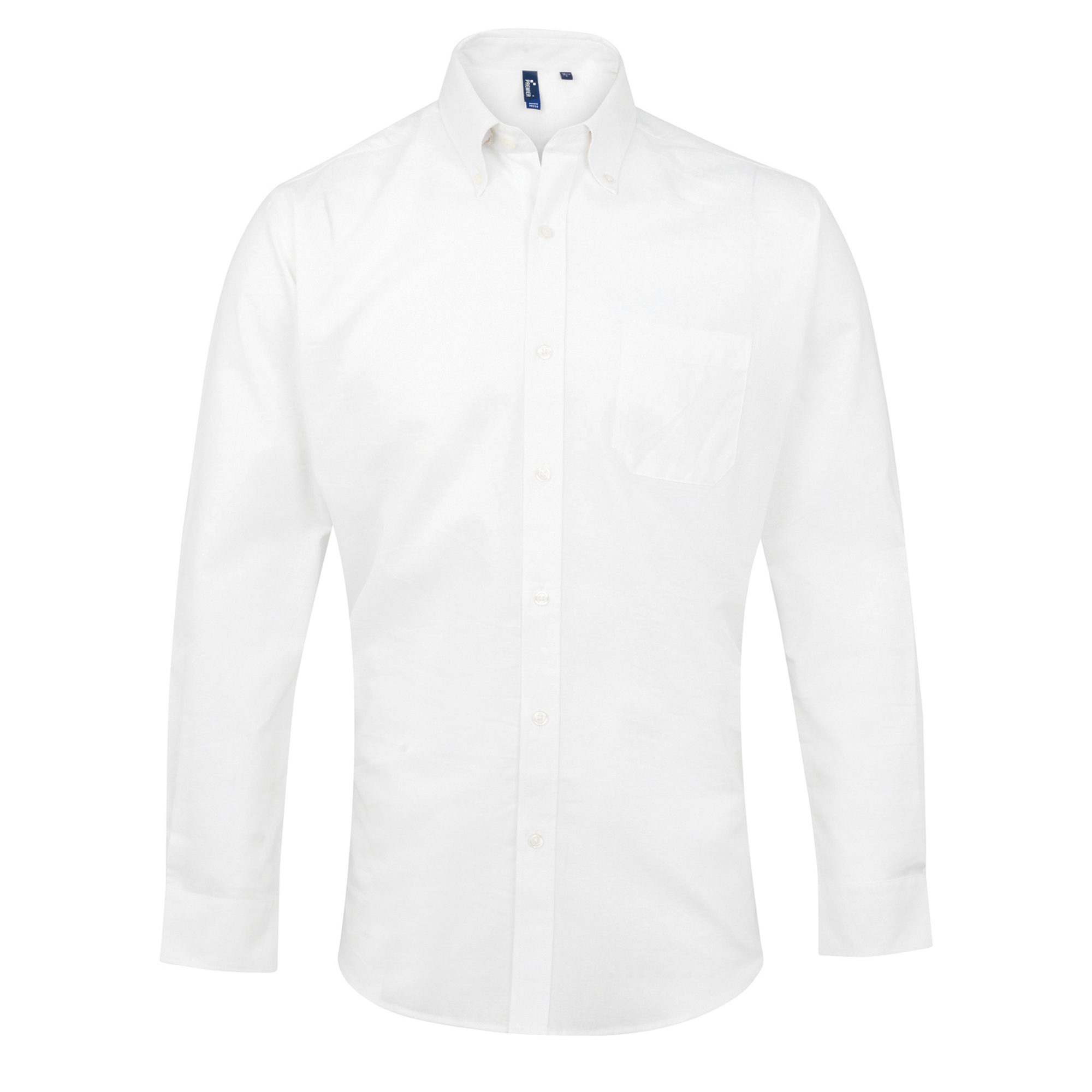 Premier Heren handtekening Oxford Lange Mouwen Werk Shirt (Wit)