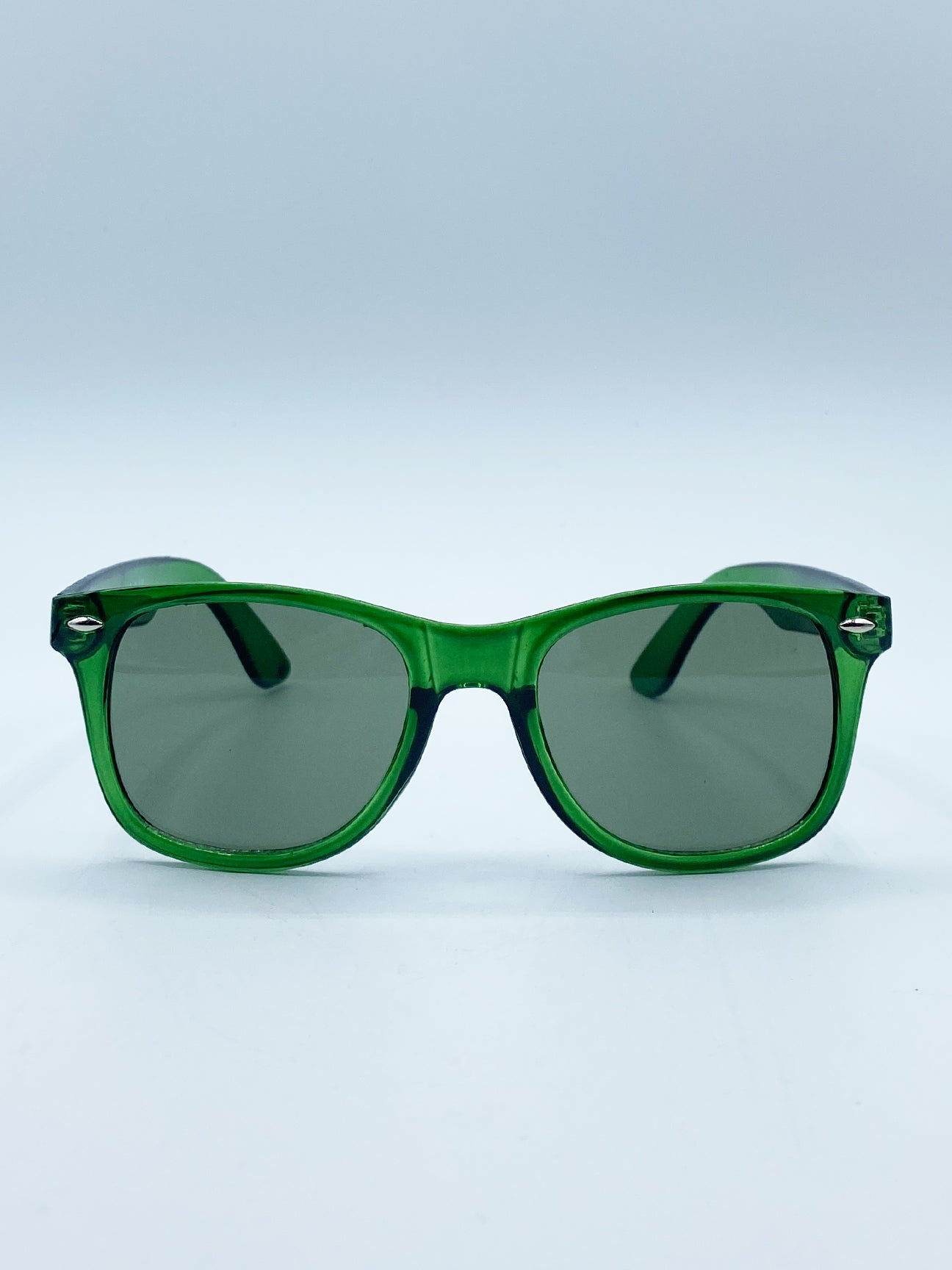 SVNX Mens Green Wayfarer Sunglasses with Lenses - One Size