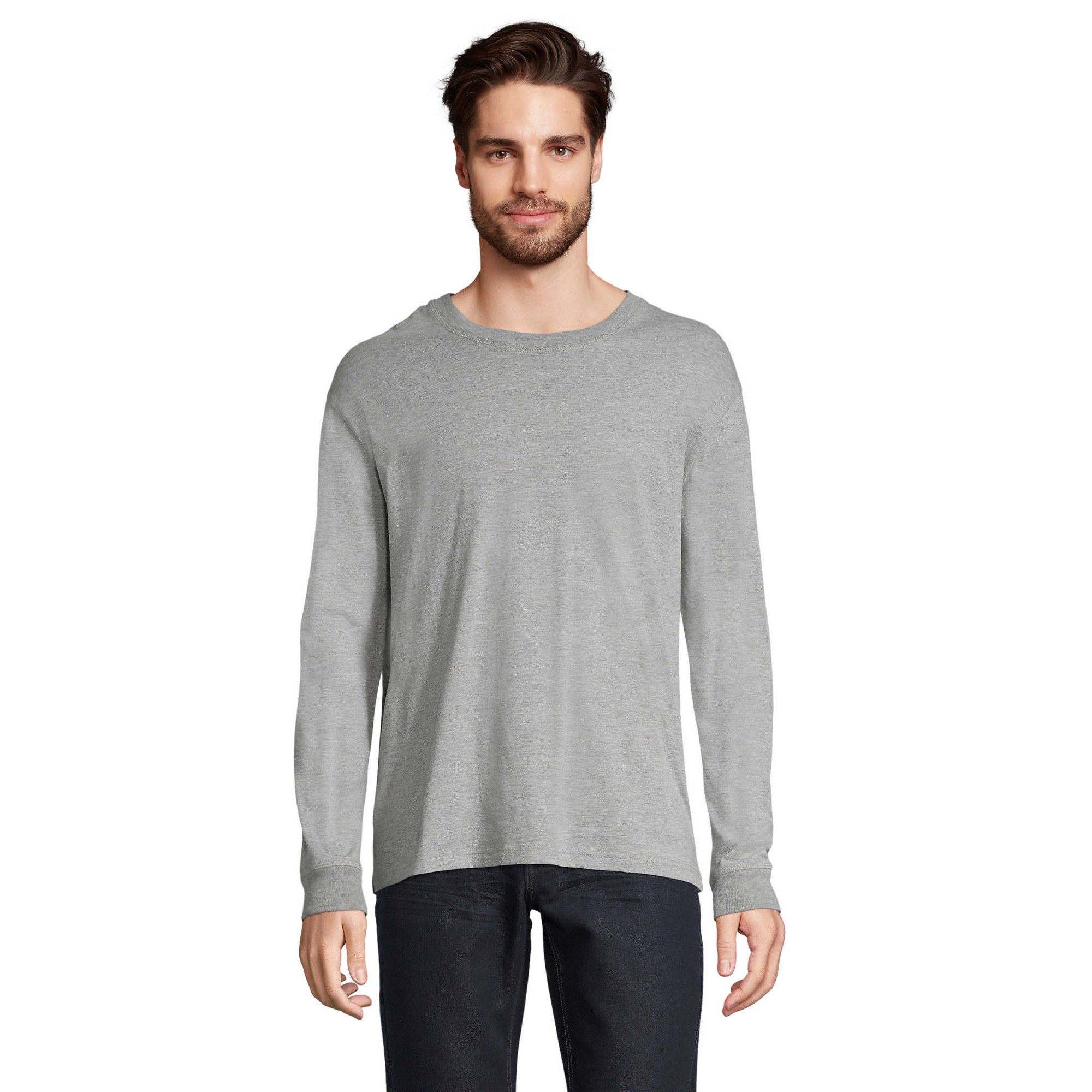 SOLS - "Pioneer" T-Shirt für Herren/Damen Unisex Langärmlig (Grau meliert)