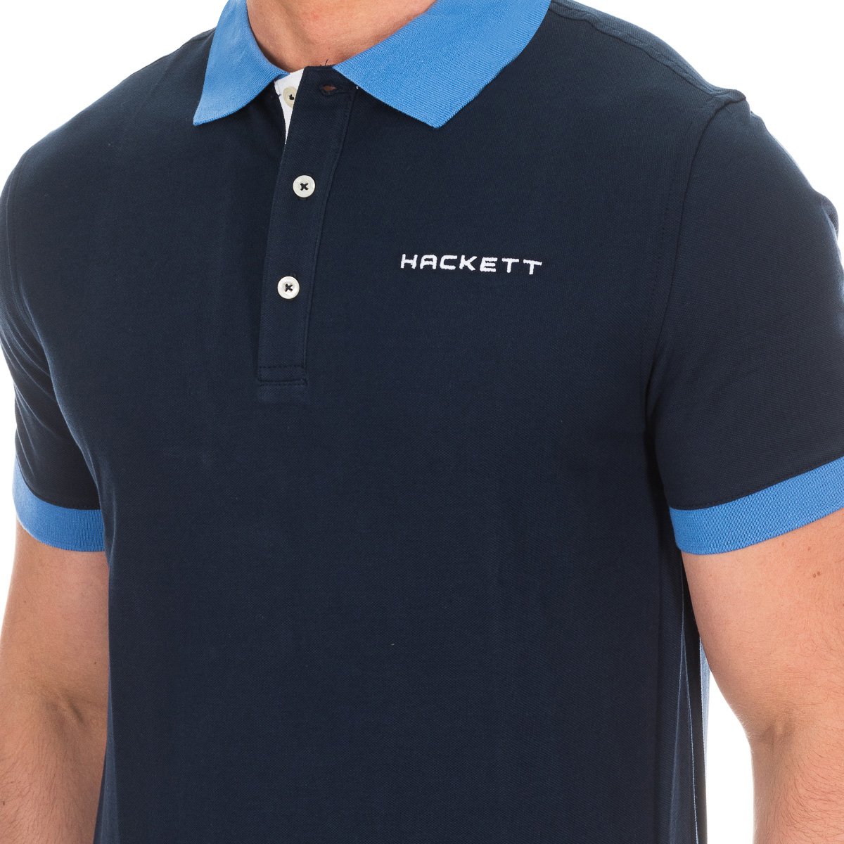 Hackett London Kortärmad polotröja för herrar i bekvämt tyg som andas HMX1006F – bild 2