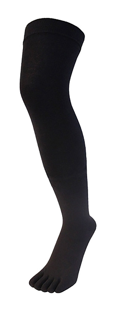 Thumbnail - TOETOE - Herren- und Damen-Essential Feuchtigkeitsableitende Baumwoll-Socken über dem Knie - Schwarz