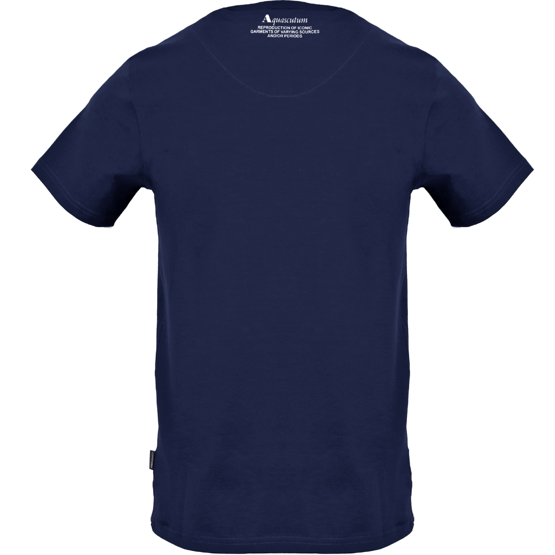 Aquascutum Large Shield Aldis Logo Marinblå T-shirt herr – bild 2