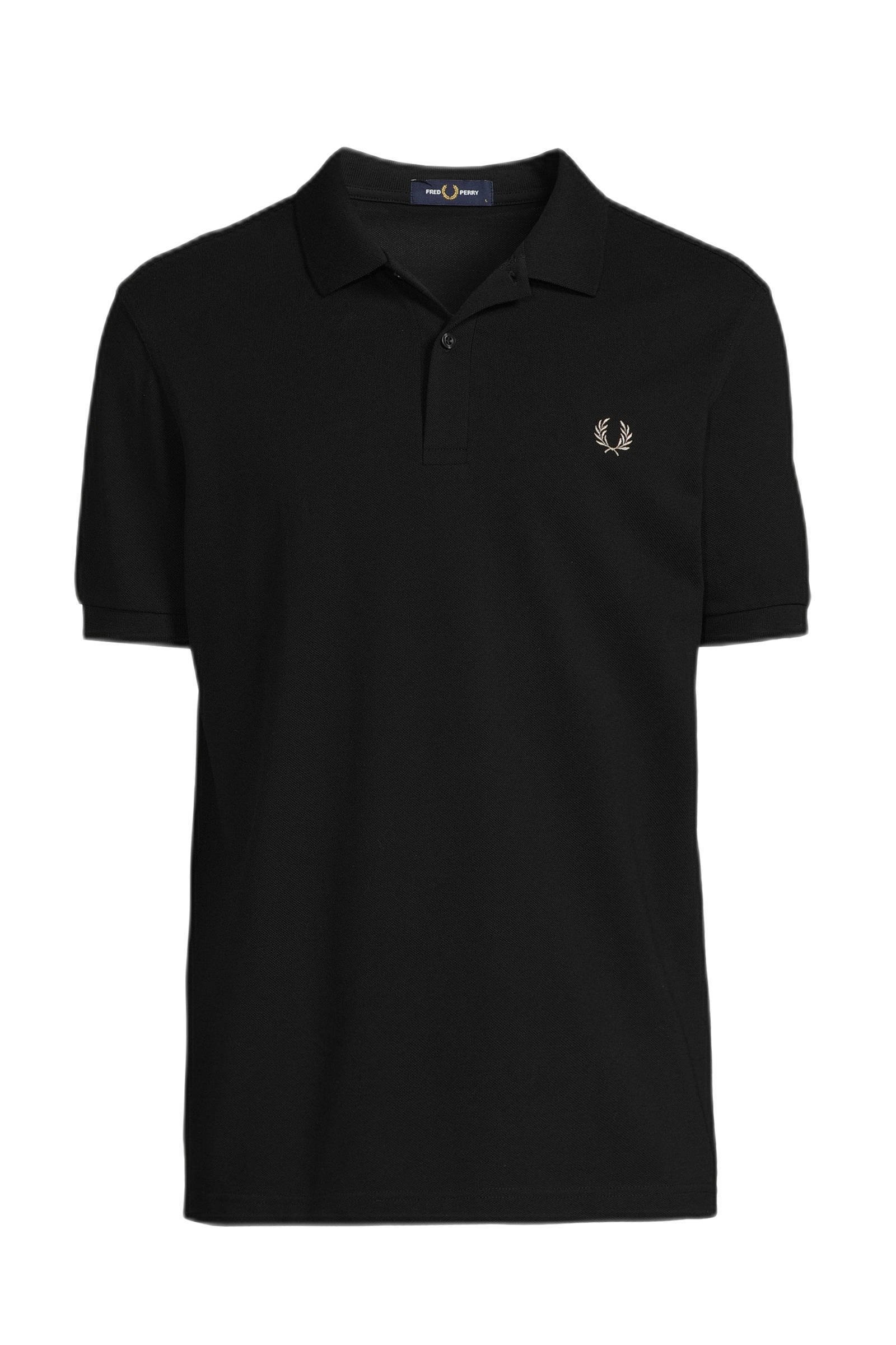 GBFred Perry slim fit polo med logotyp svart/krom