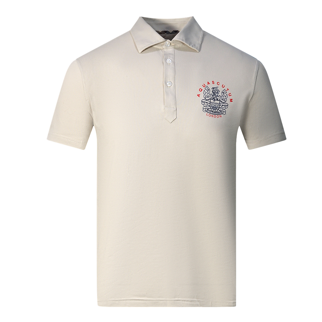 Thumbnail - Aquascutum Aldis London Logo Beige Poloshirt