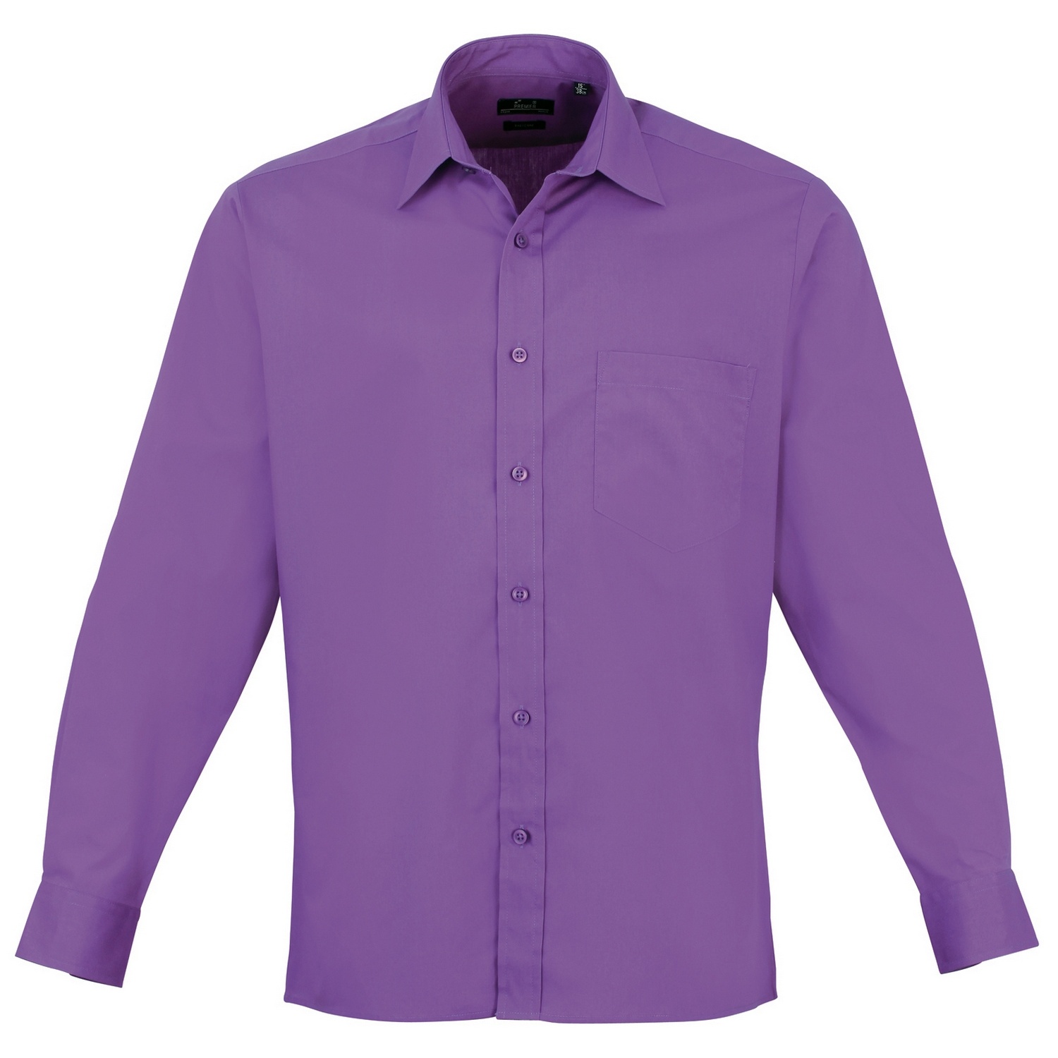 Premier Heren Premier Poplin Formeel Overhemd Met Lange Mouwen (Rijke Violet)-image