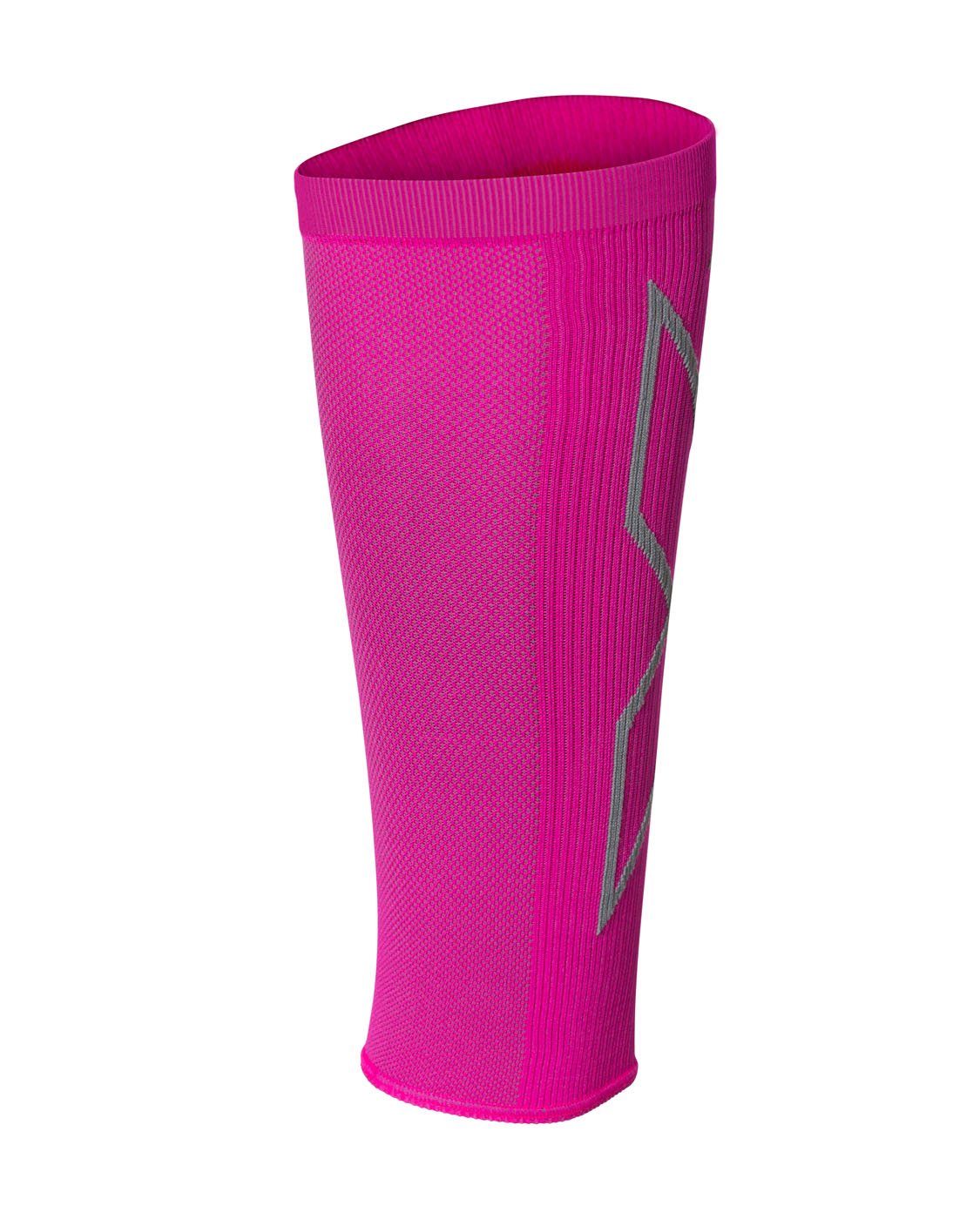 2Xu Unisex X Compression Calf Sleeves Magenta/Light Grey - Pink Nylon - Size Medium