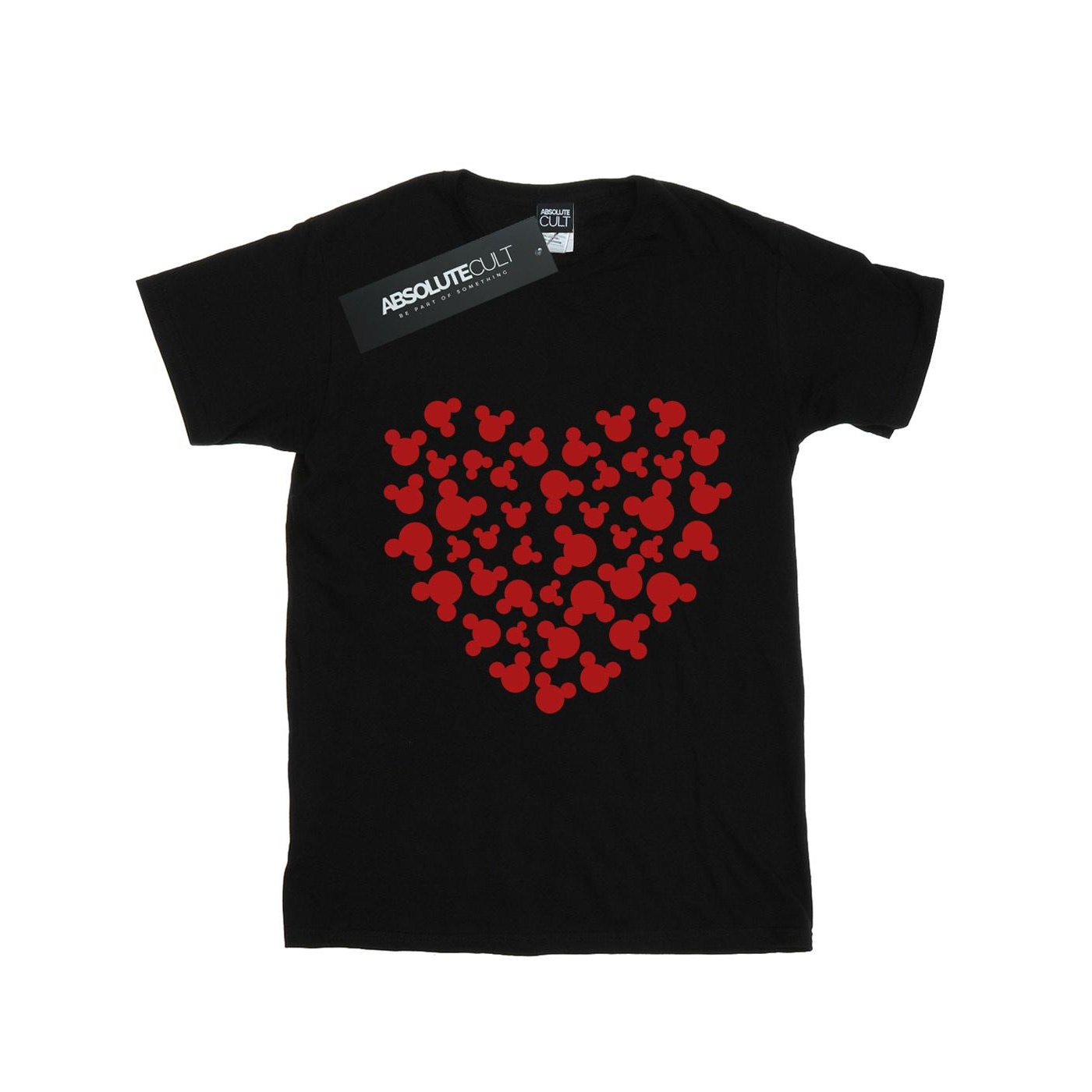 Thumbnail - Disney - "Mickey Mouse Heart Silhouette" T-Shirt für Mädchen (Schwarz)