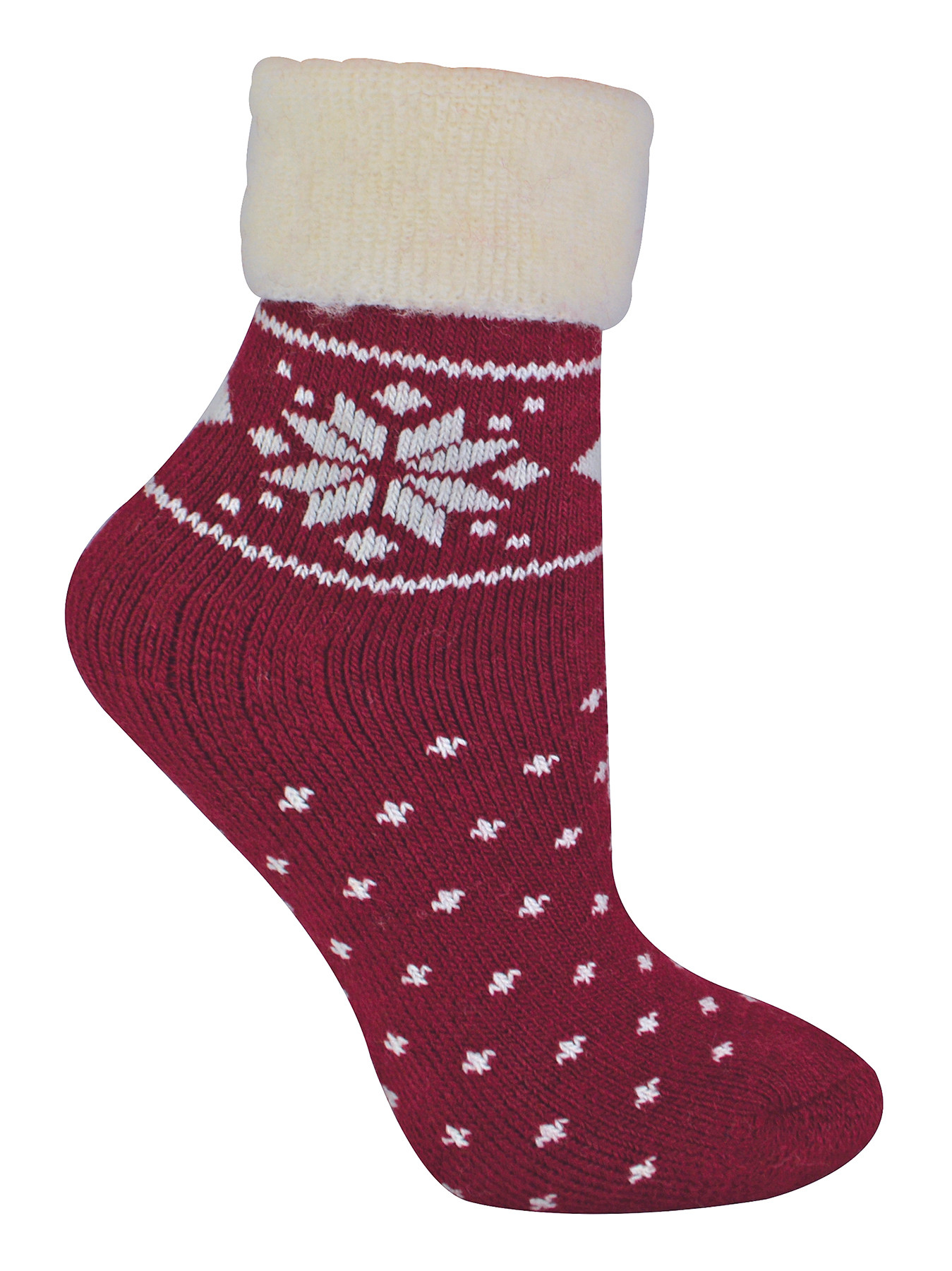 Thumbnail - Damen Wollsocken mit Fairisle Design | Socken Snob | Thermo Lounge Socken für den Winter | Für Stiefel, zum Schlafen, im...