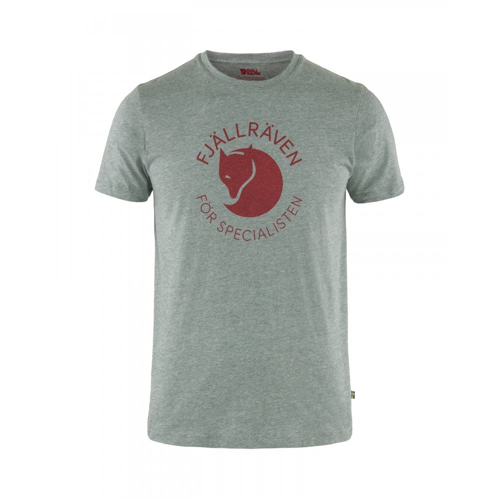Fjallraven Fox Mens T-Shirt - Grey Cotton - Size Medium