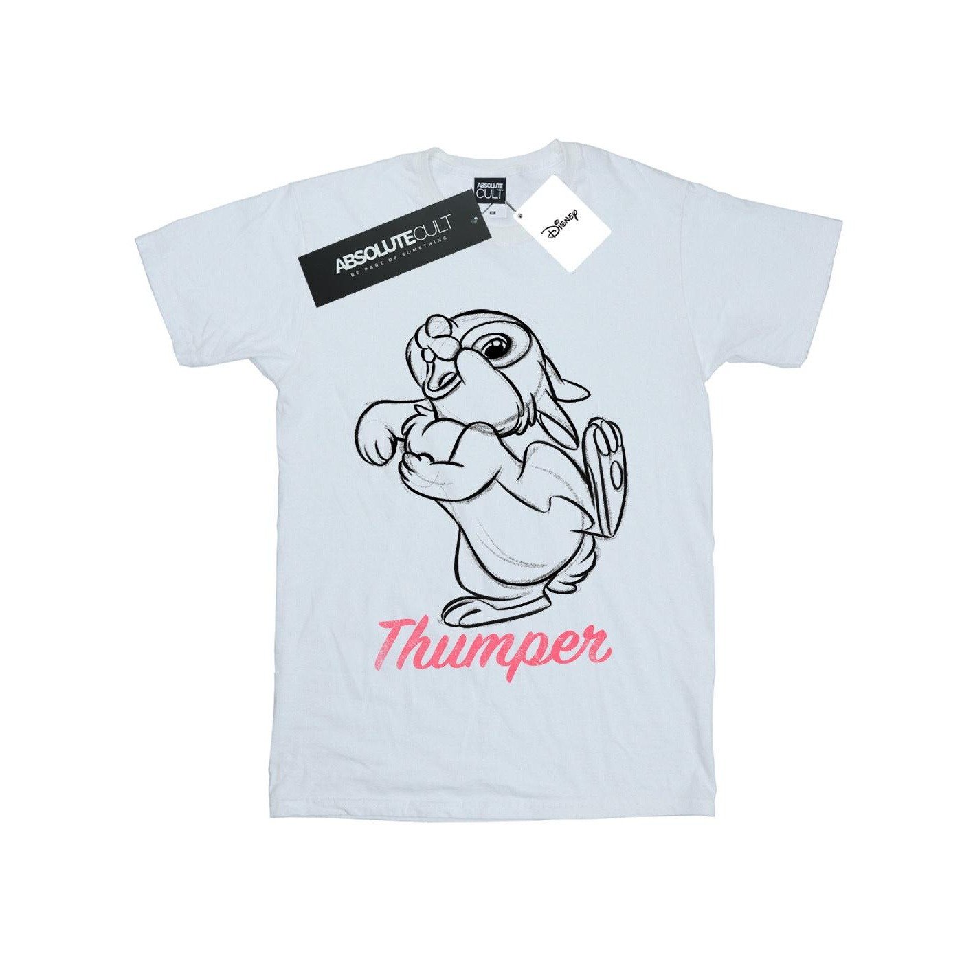 Thumbnail - Disney - "Bambi Thumper Line Drawing" T-Shirt für Mädchen (Weiß)