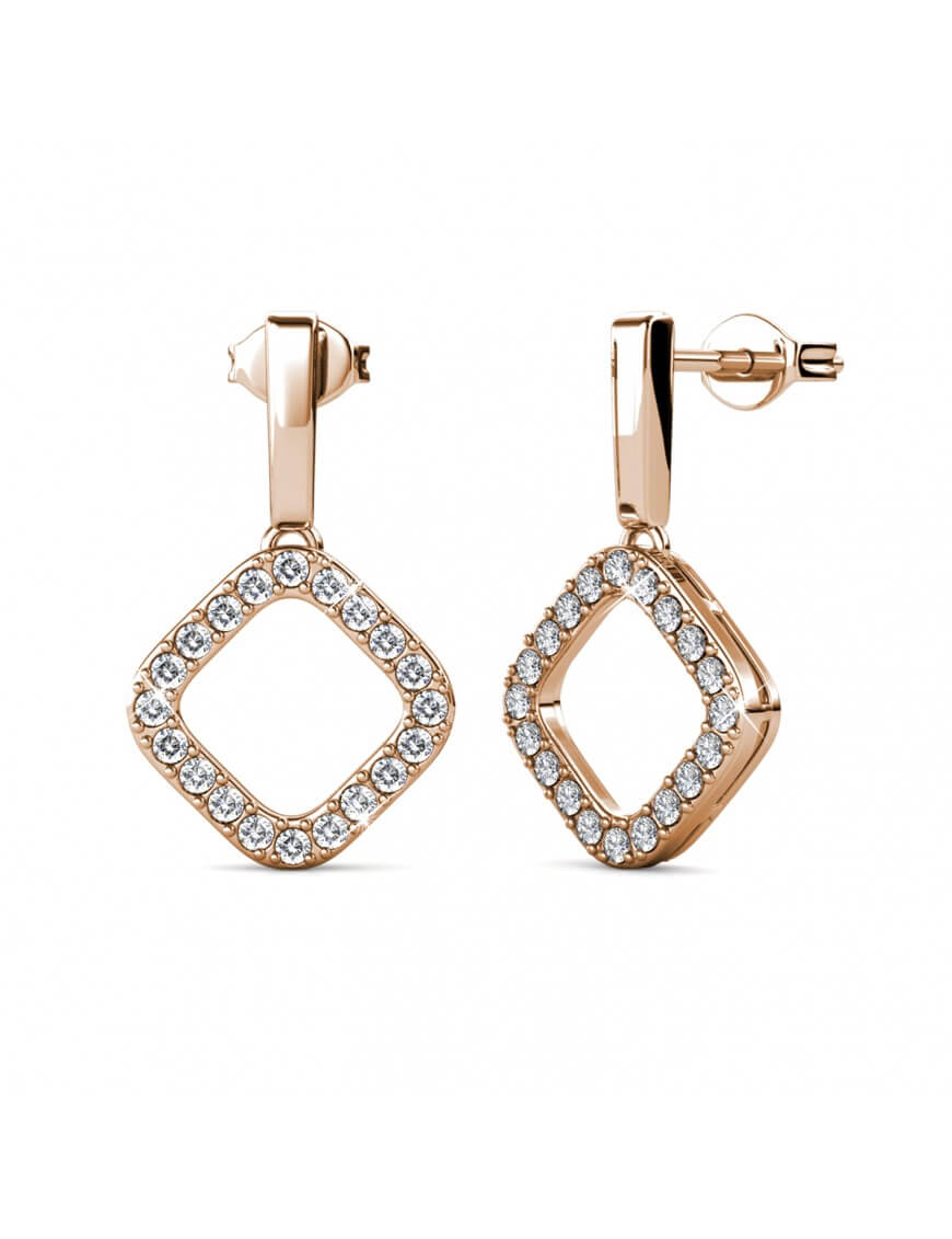 Thumbnail - Irina Ohrringe - Roségold und Kristall