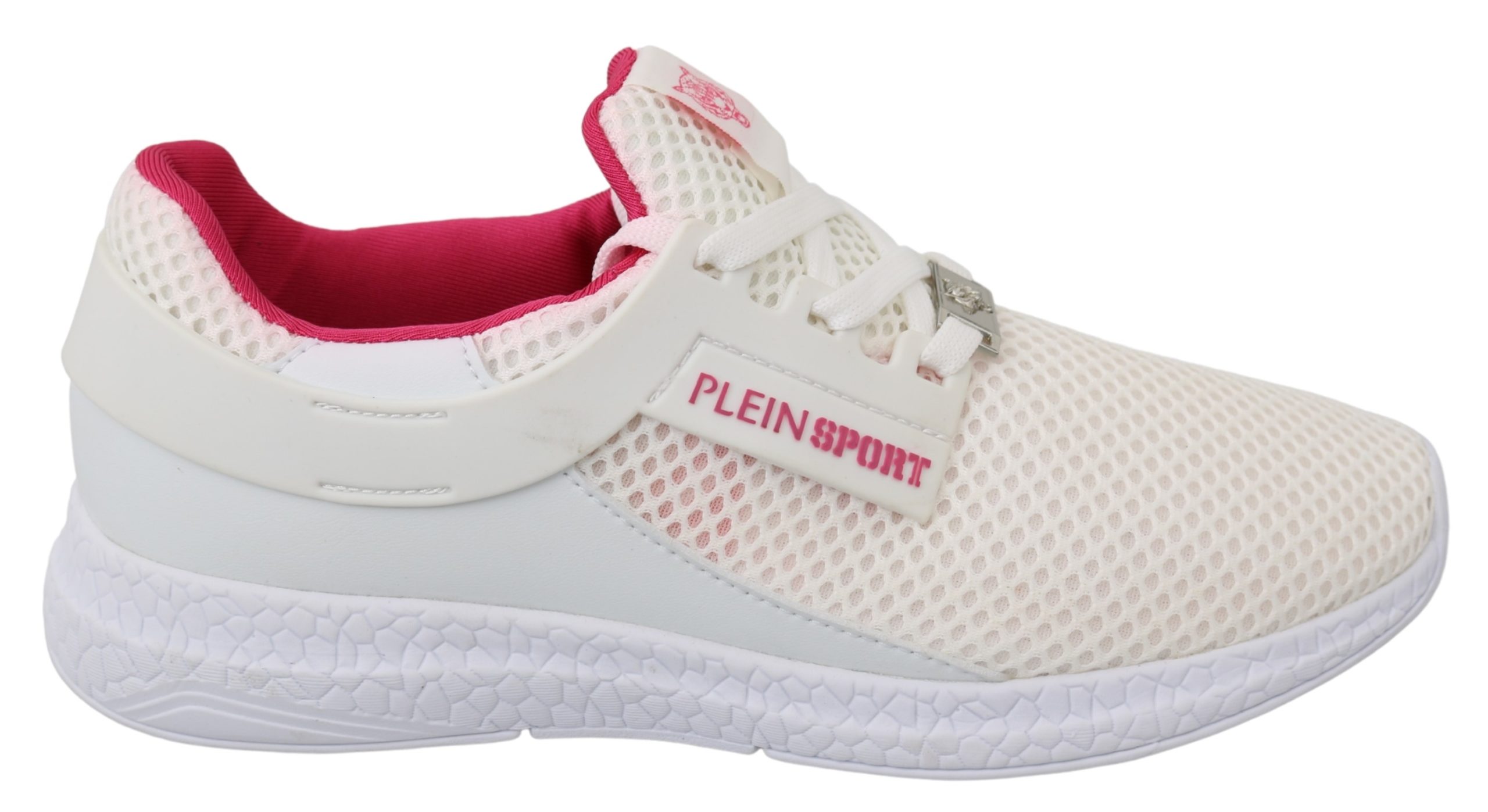 Thumbnail - Philipp Plein Femmes Blanc Rose Polyester Becky Sneakers Chaussures