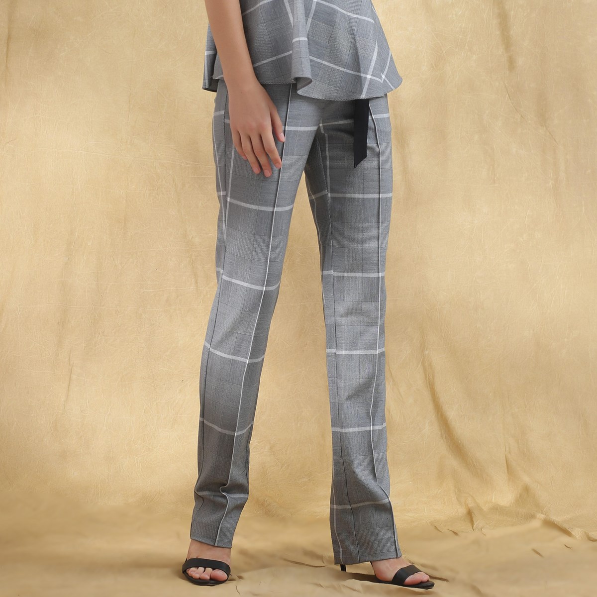 Smart & Joy Cigarettbyxa i tartan dam – bild 2
