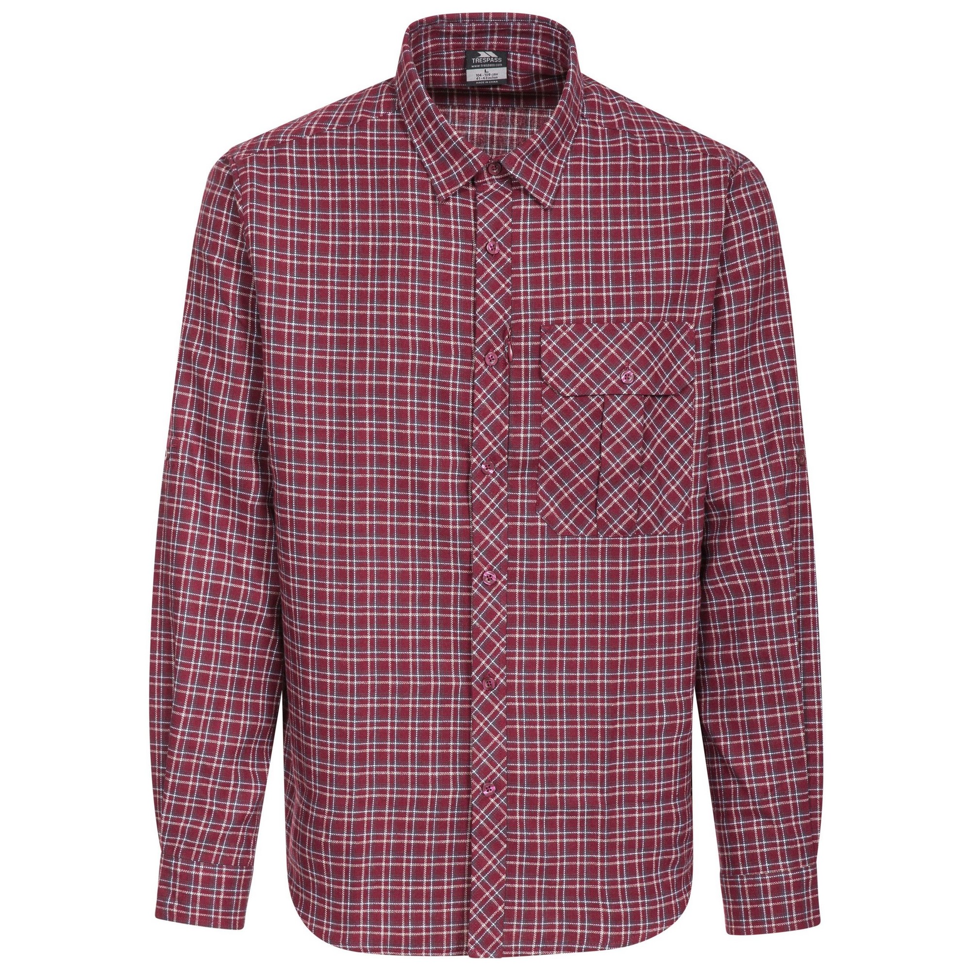 Trespass Mens Snyper Check Shirt - Red - Size X-Small