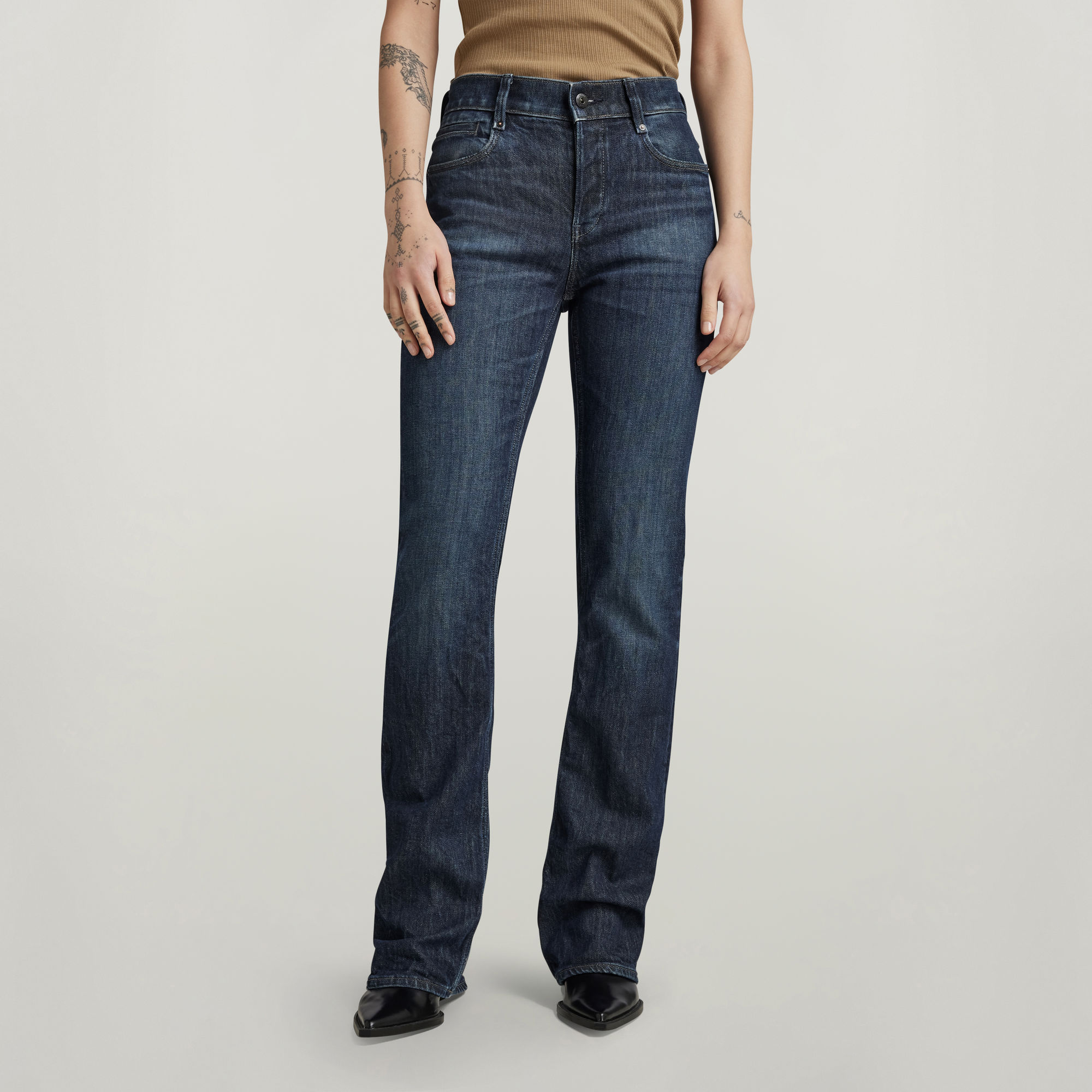 G Star Raw Womens G-Star RAW Noxer Bootcut Jeans - Navy Cotton - Size 25W/32L