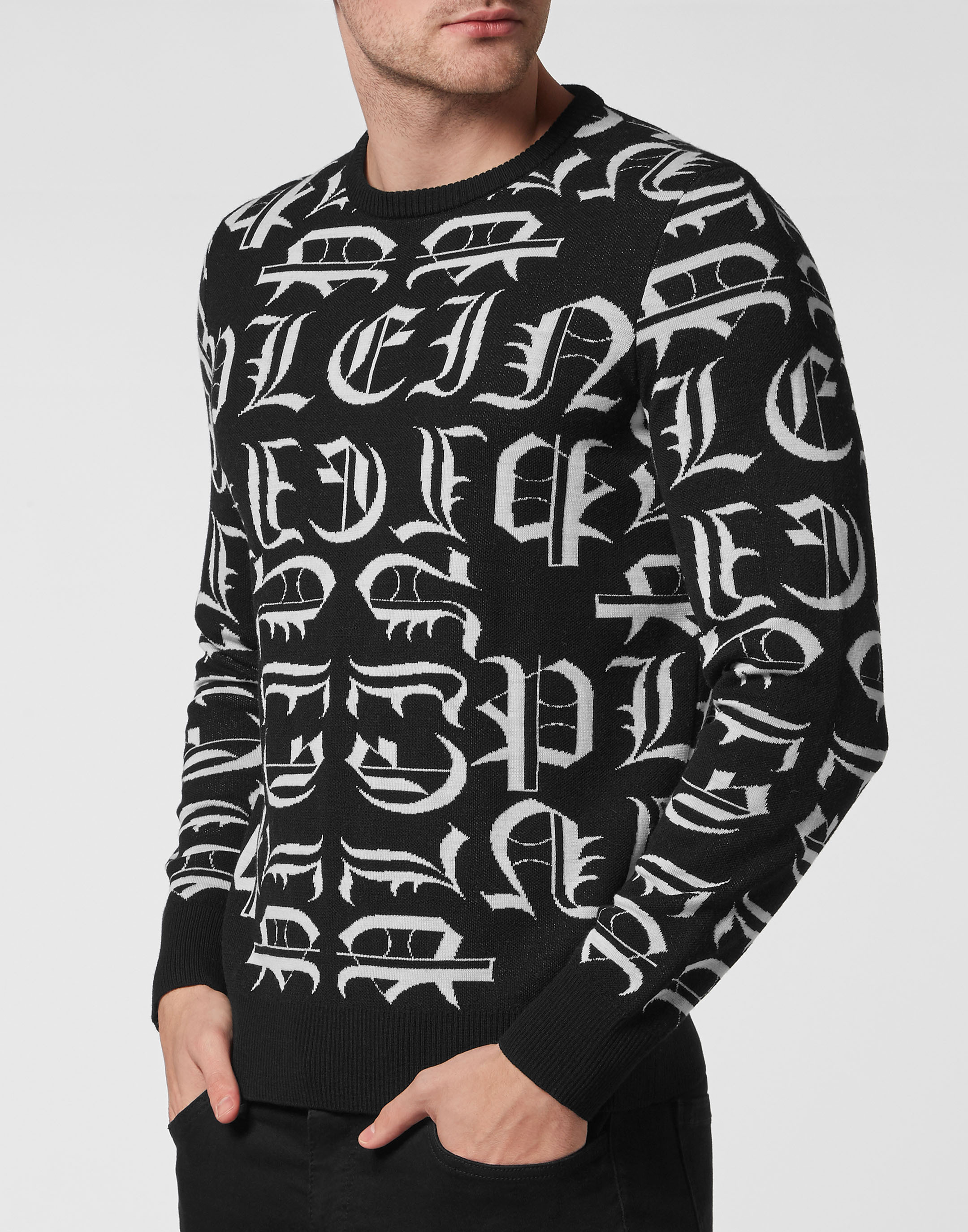 Pullover Rund Hals Gotisk Plein
