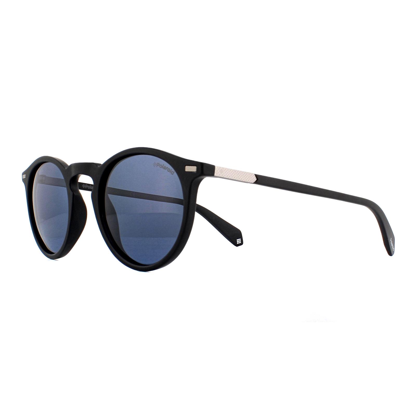 Polaroid Round Mens Matte Black Grey Polarized Solglasögon herr – bild 2