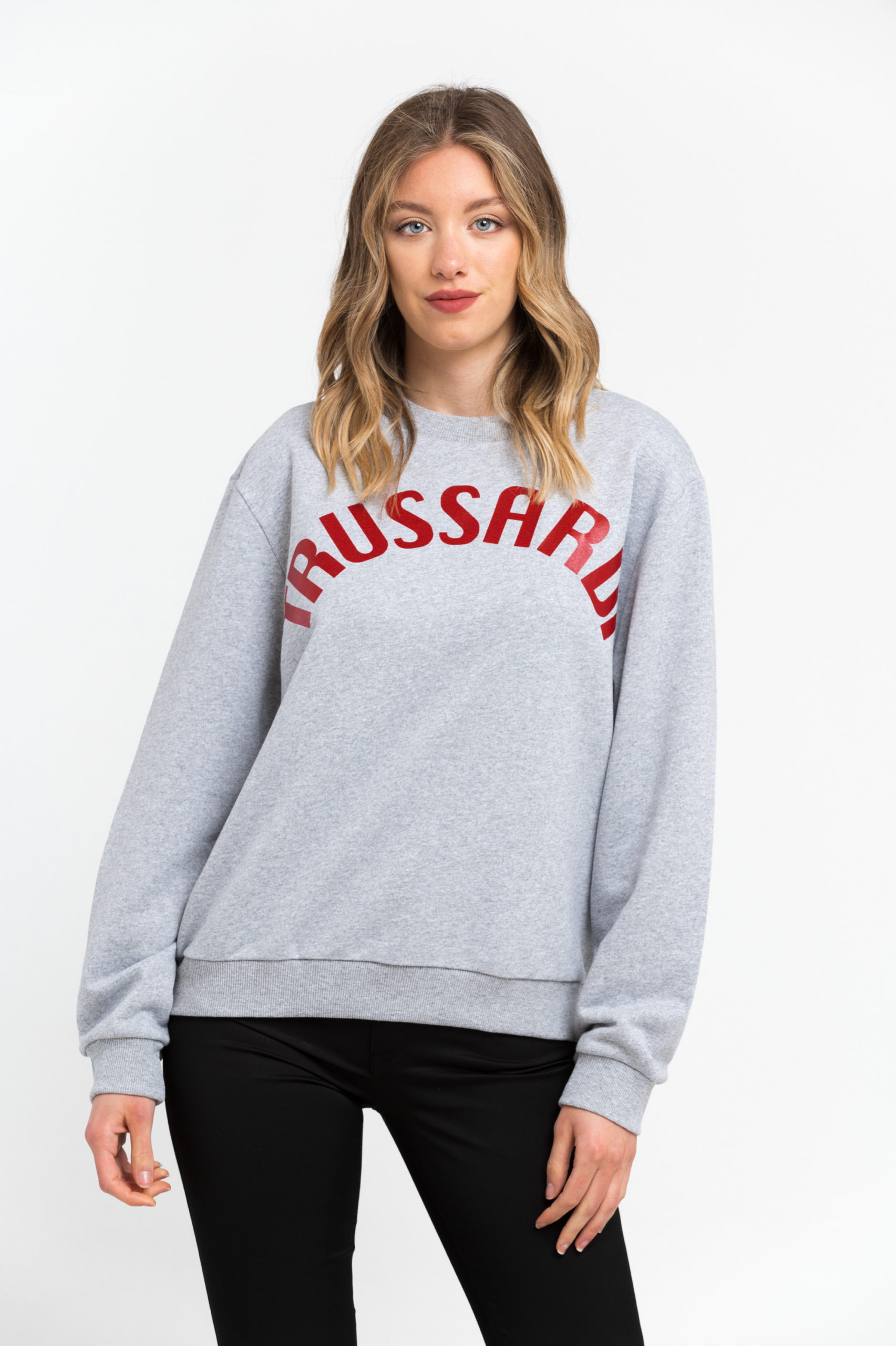 Thumbnail - Trussardi - Pull en coton gris pour femme