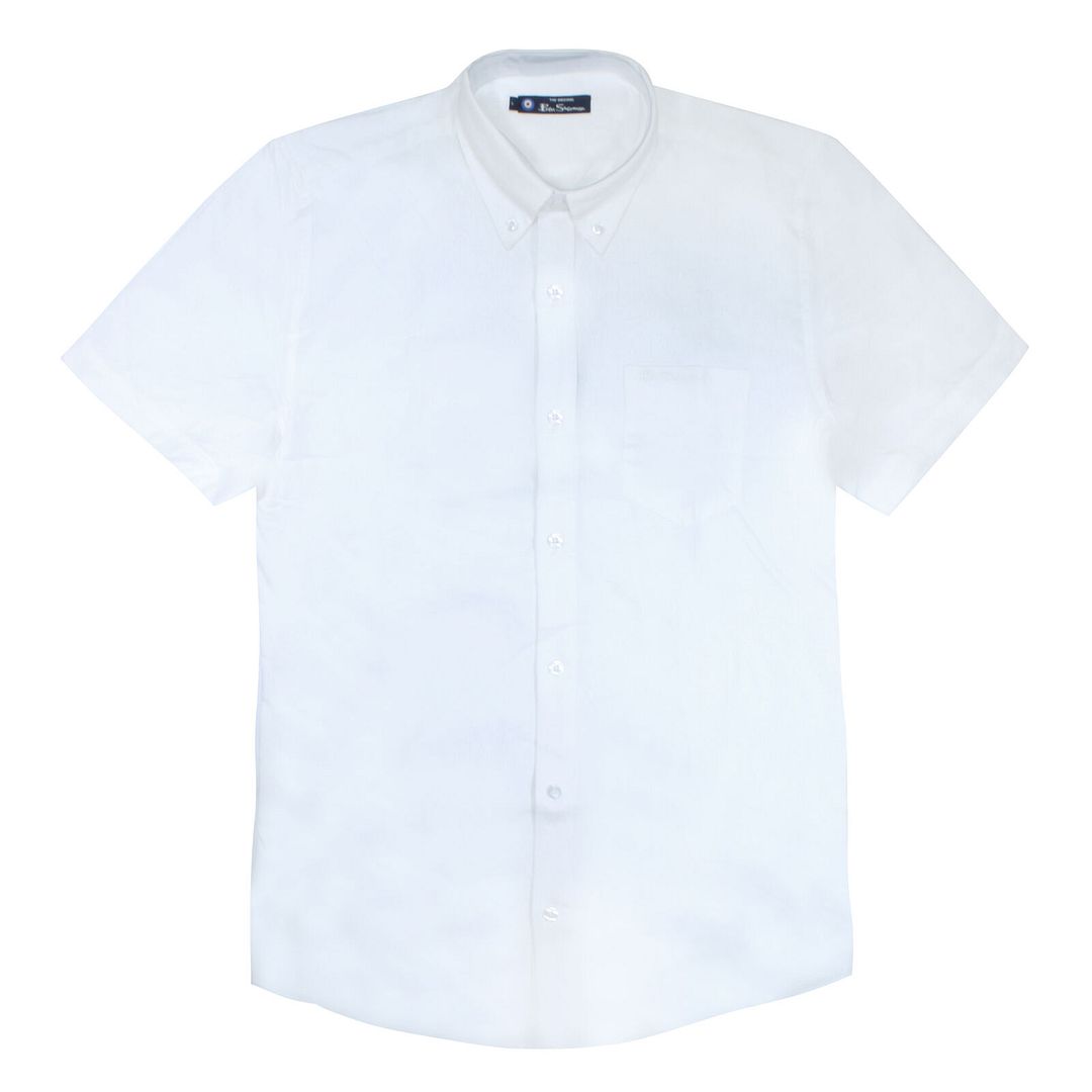Thumbnail - Ben Sherman Drehbuch Stickerei Herren weißes Hemd