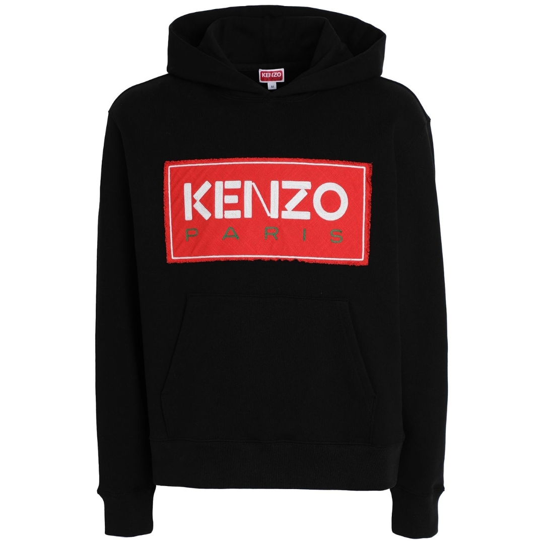 Thumbnail - Kenzo Box Logo Schwarzer Hoodie
