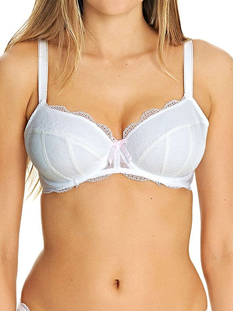 Freya Womens Fancies Half Cup Bra - White Nylon - Size 34D