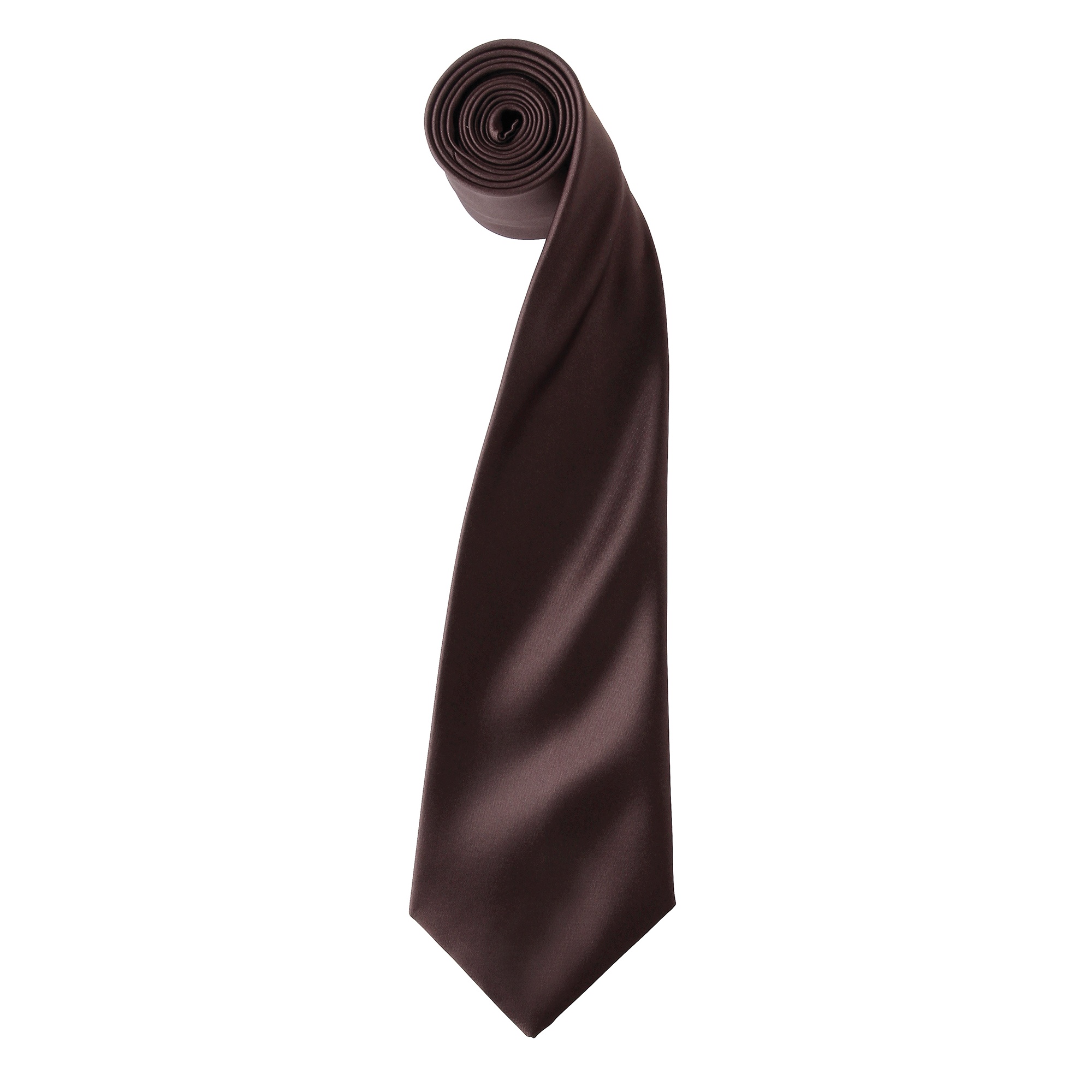 Thumbnail - Premier Herrenkrawatte aus Satin (schmale Klinge) (Braun)
