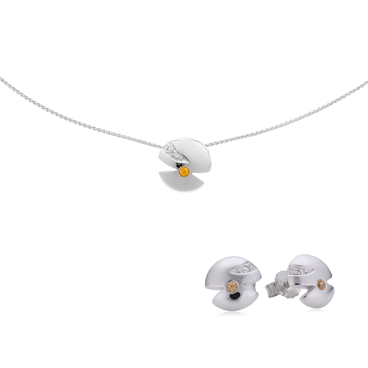 Thumbnail - Orphelia Damen-Set aus 925er Sterlingsilber: Halskette + Ohrringe – Silber SET-5661