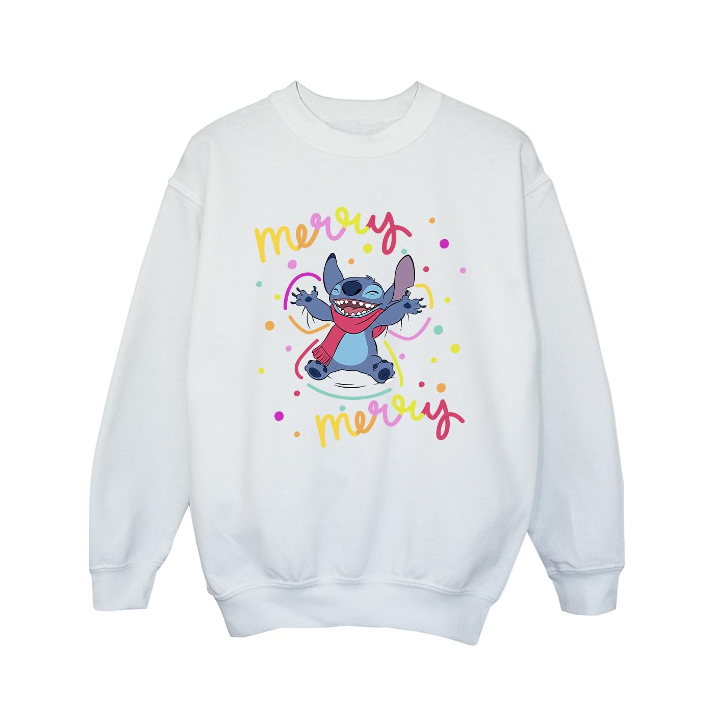 Thumbnail - Disney - "Lilo & Stitch Merry Rainbow" Sweatshirt für Mädchen (Weiß)