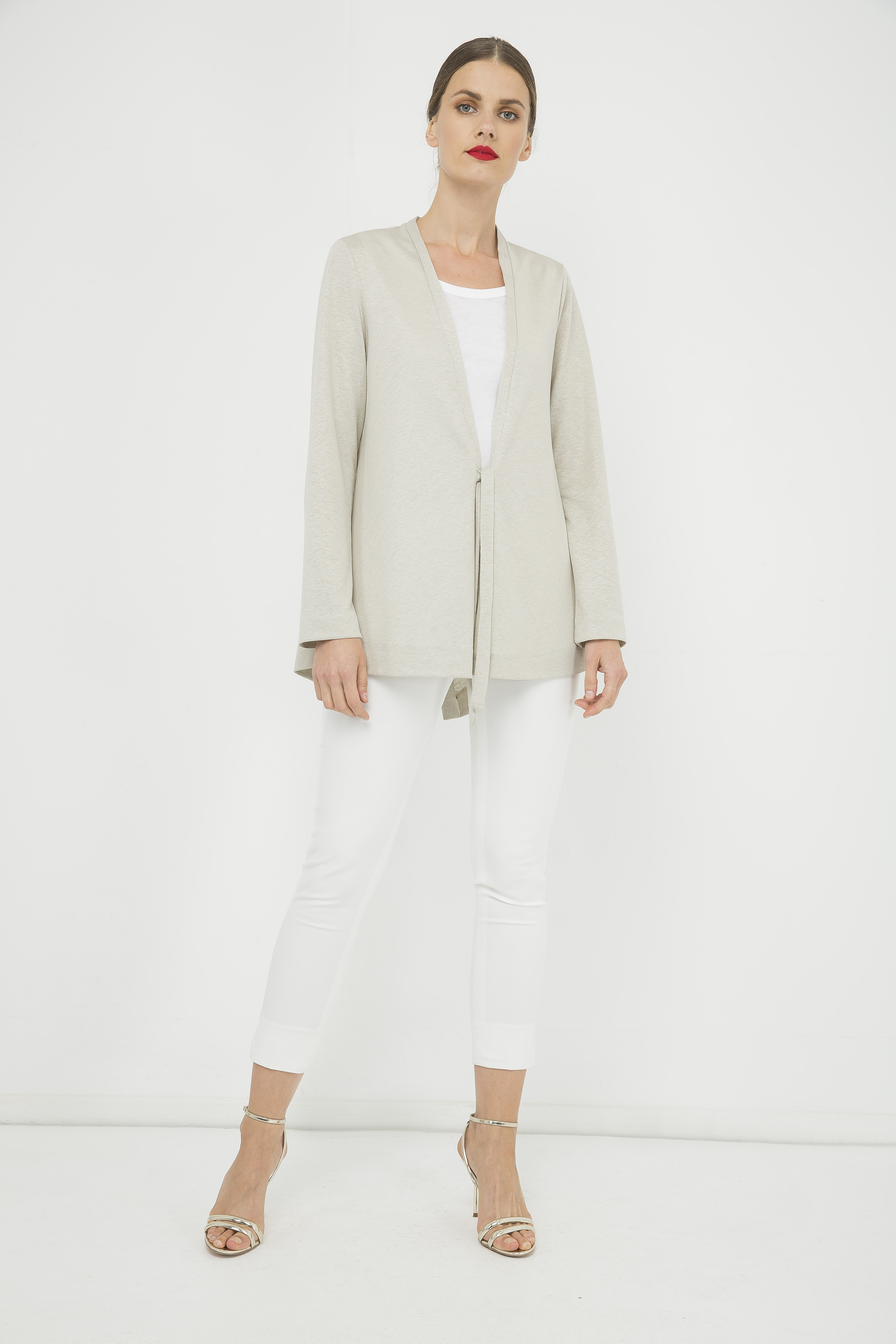 Open Front Linnen Vest