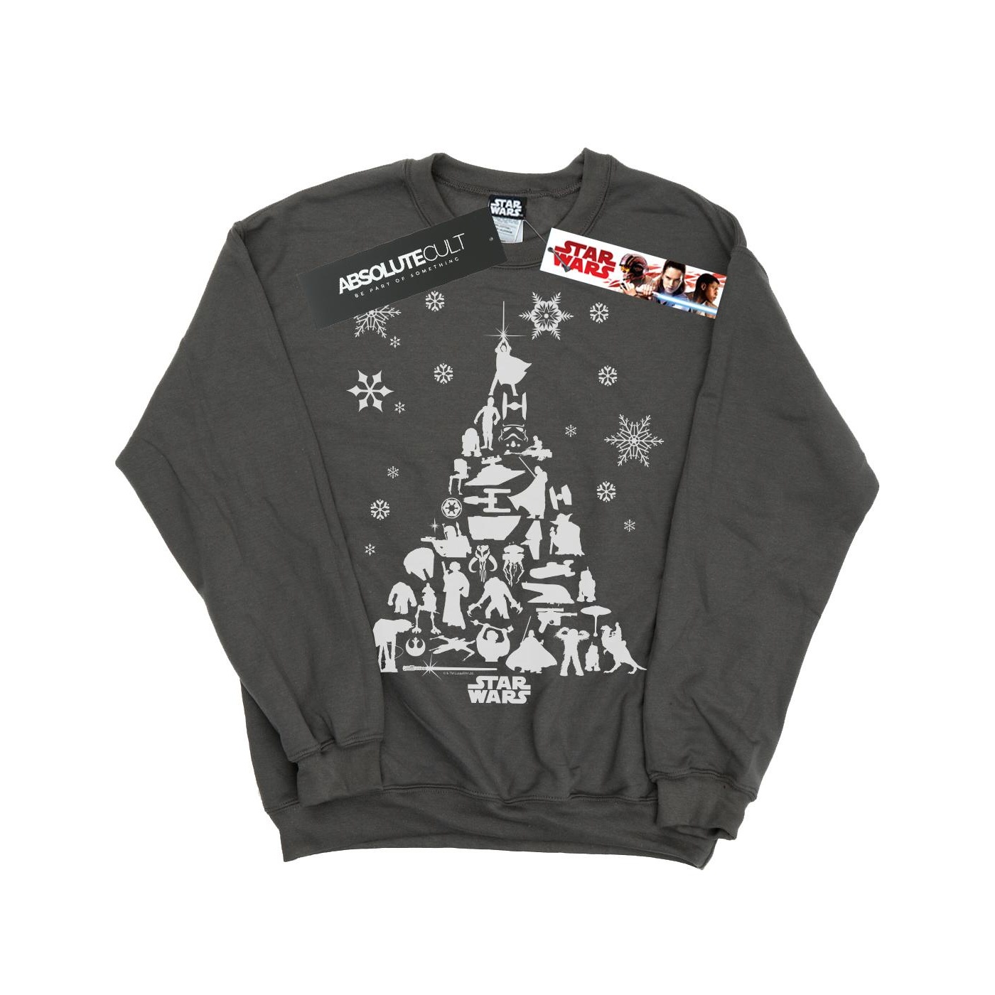 Thumbnail - Star Wars Sweatshirt homme arbre de Noël (Charbon de bois)