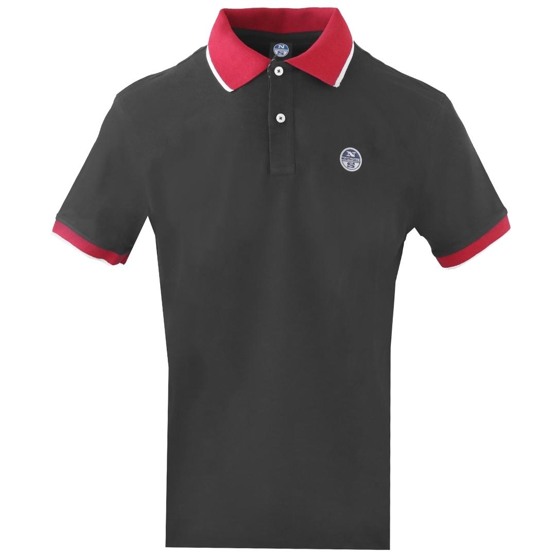 Thumbnail - North Sails Contrast Collar Black Polo