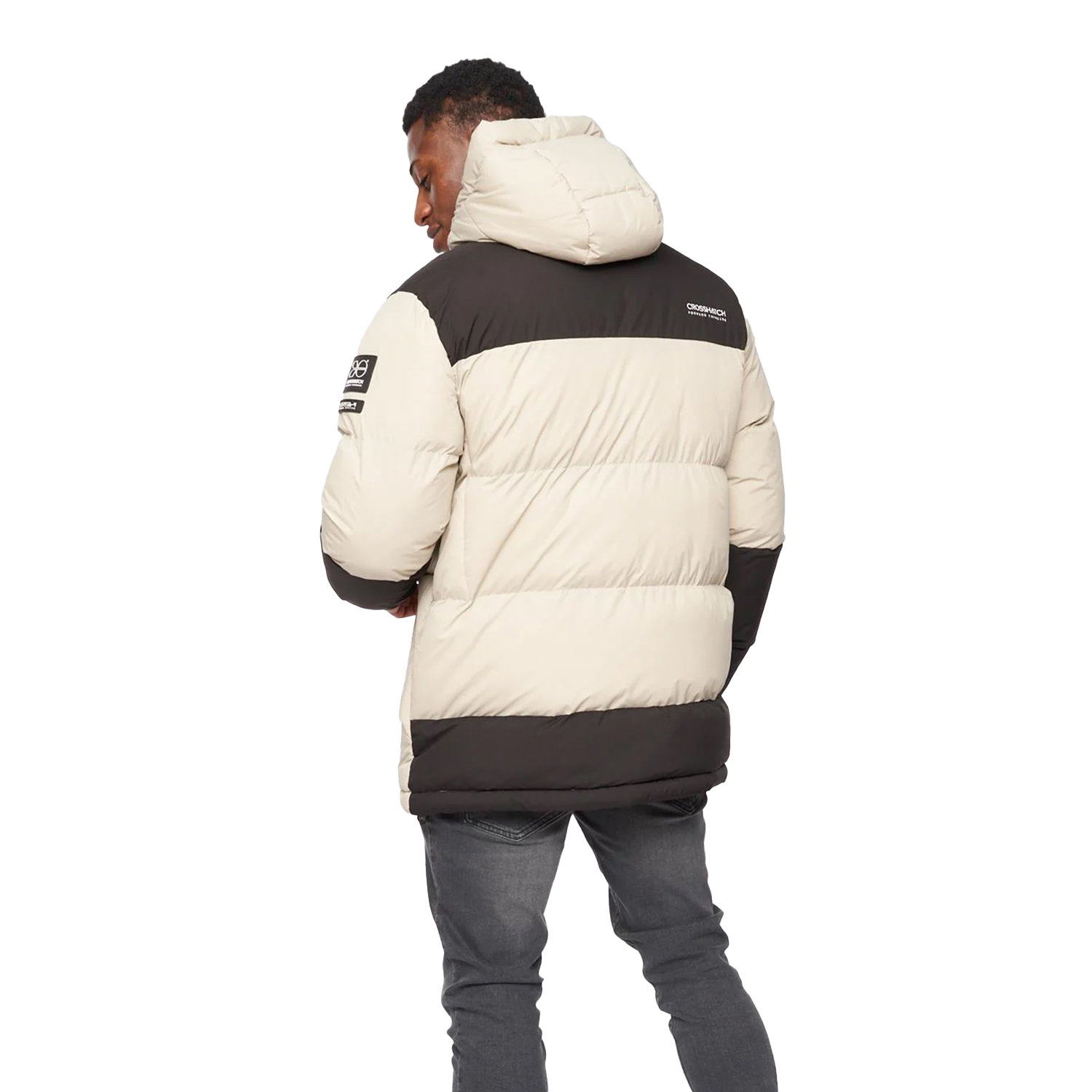 Crosshatch Mens Squadage Panelled Jacket (Stone) jackor herr – bild 2